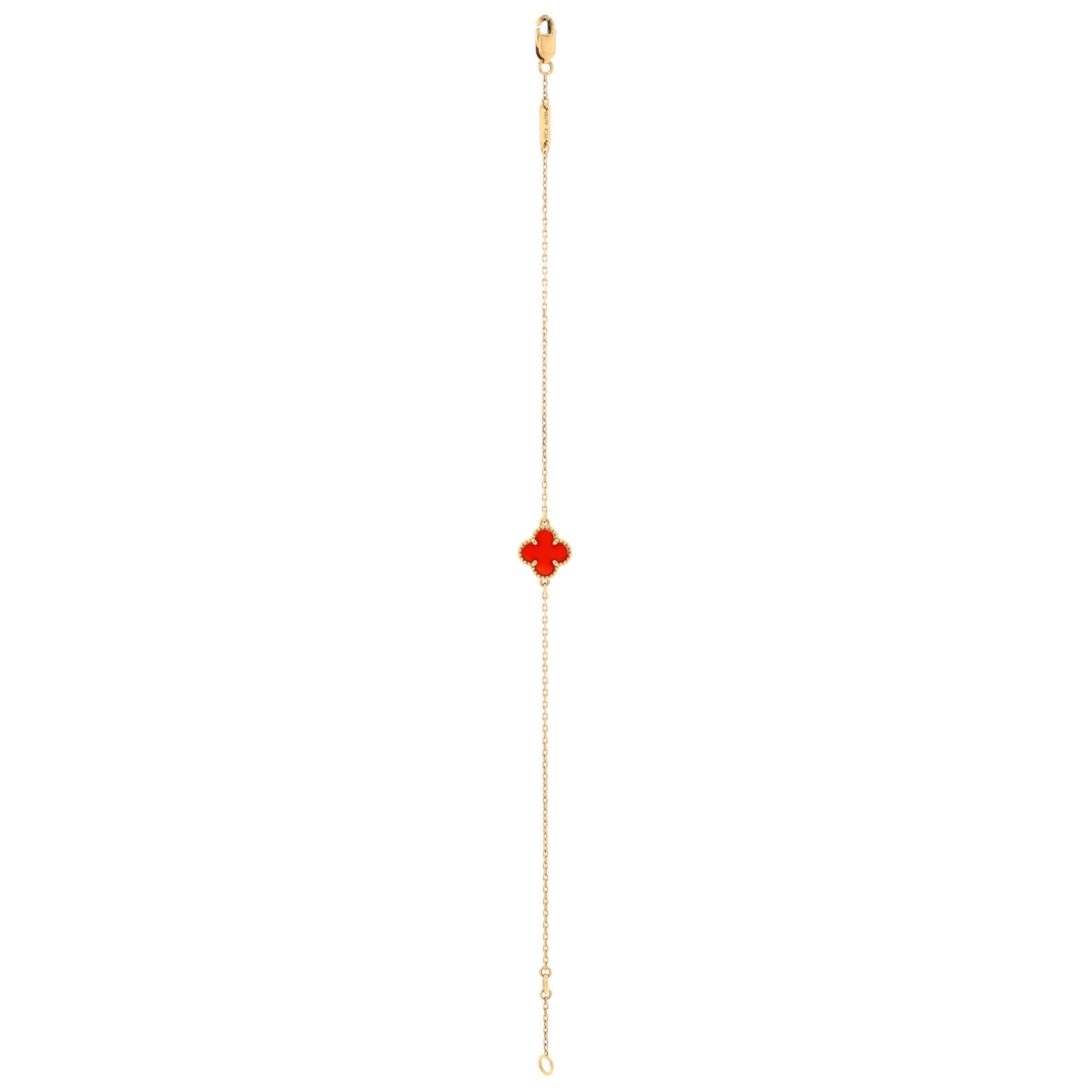 Sweet Alhambra Bracelet 18K Rose Gold and Carnelian
