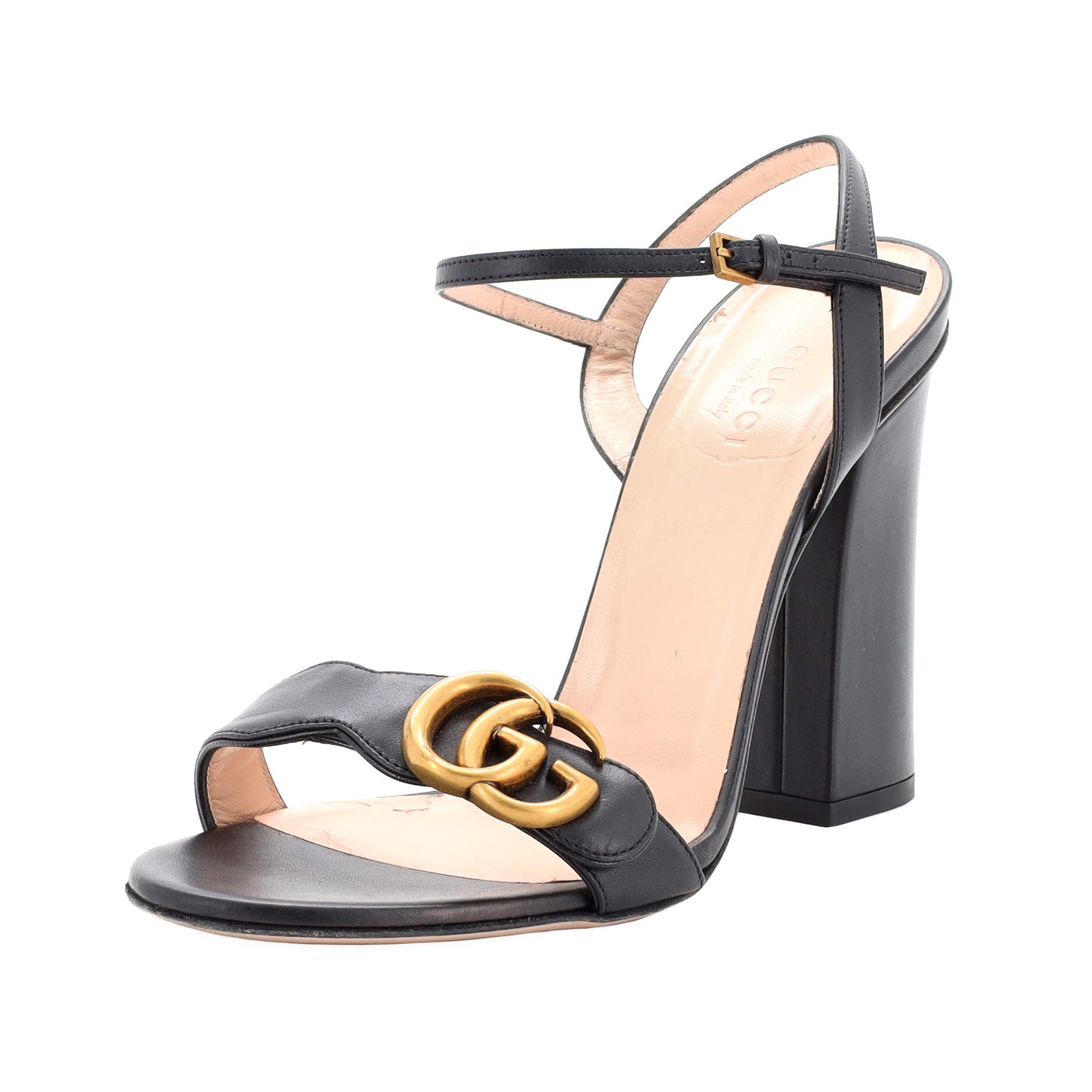 Women's GG Marmont Block Heel Sandals Leather