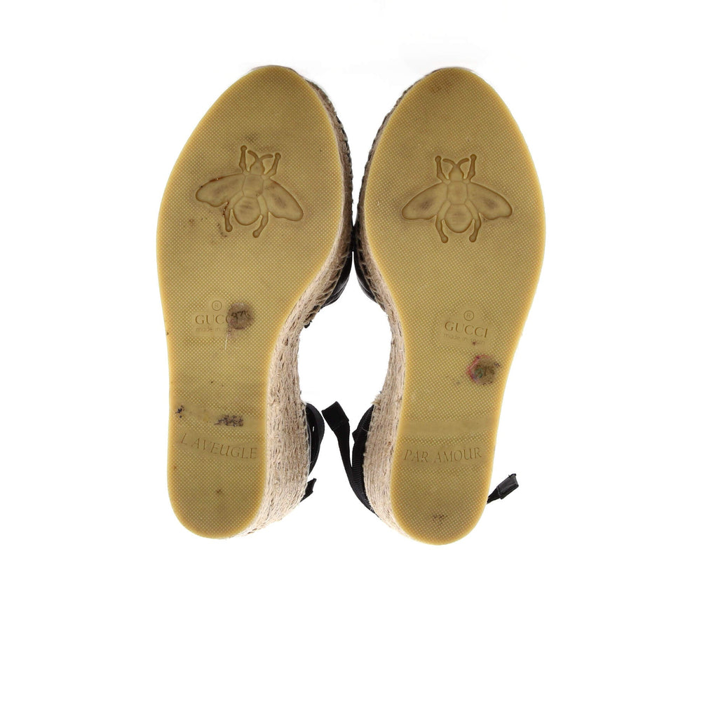 Women's GG Marmont Wedge Espadrilles Matelasse Leather