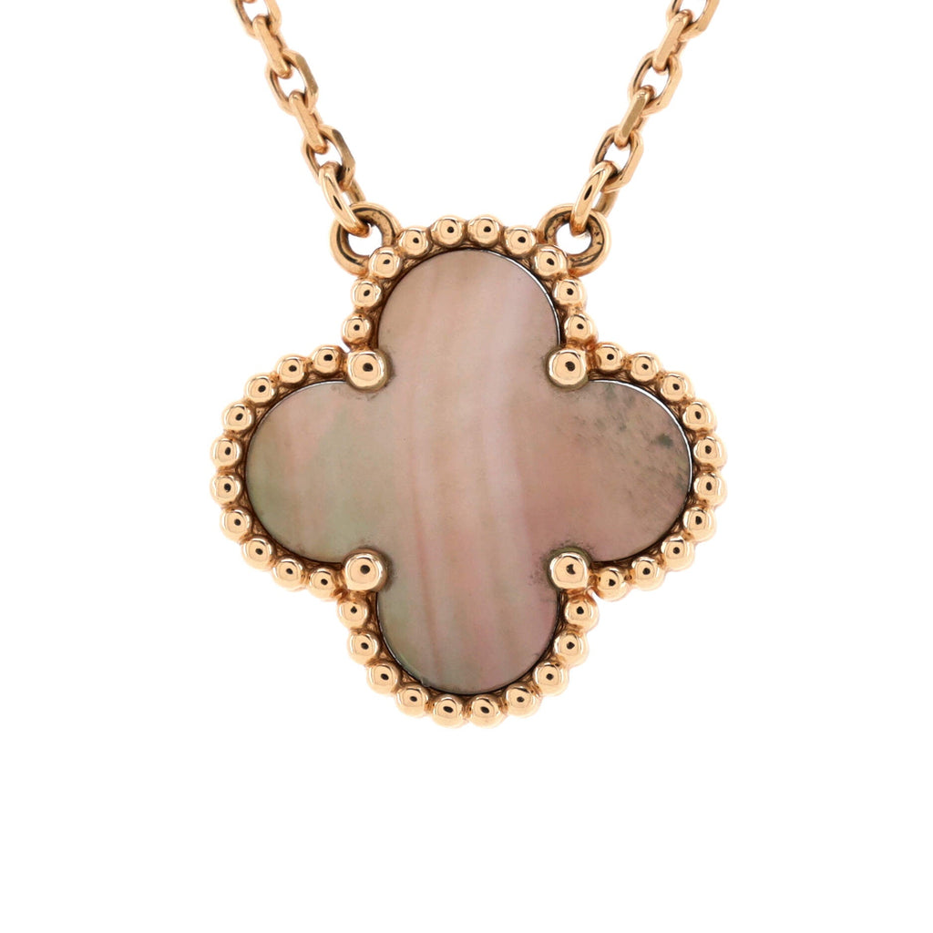 Vintage Alhambra Pendant Necklace 18K Rose Gold and Mother of Pearl