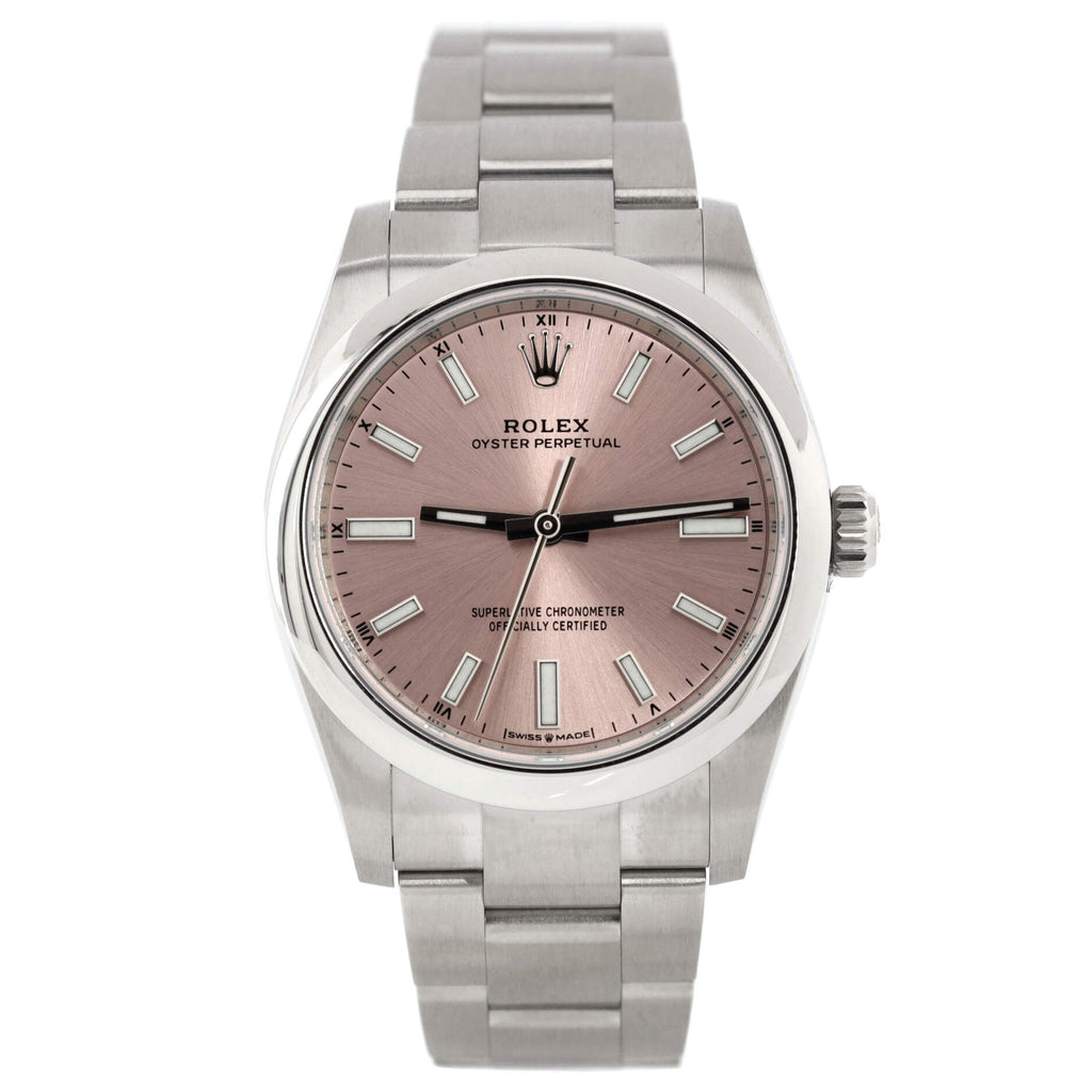 Oyster Perpetual Pink Automatic Watch Stainless Steel 34