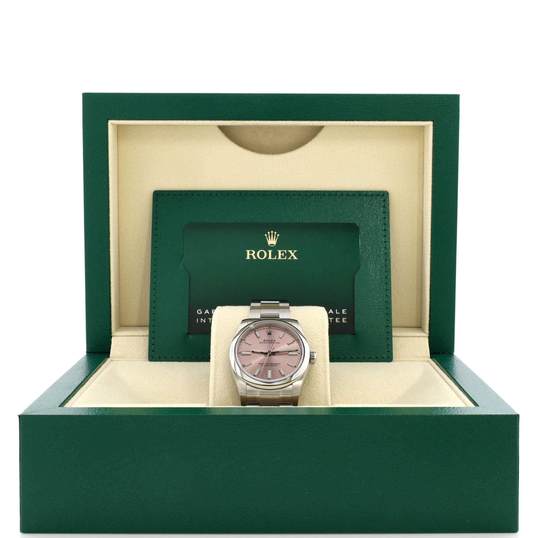 Oyster Perpetual Pink Automatic Watch Stainless Steel 34