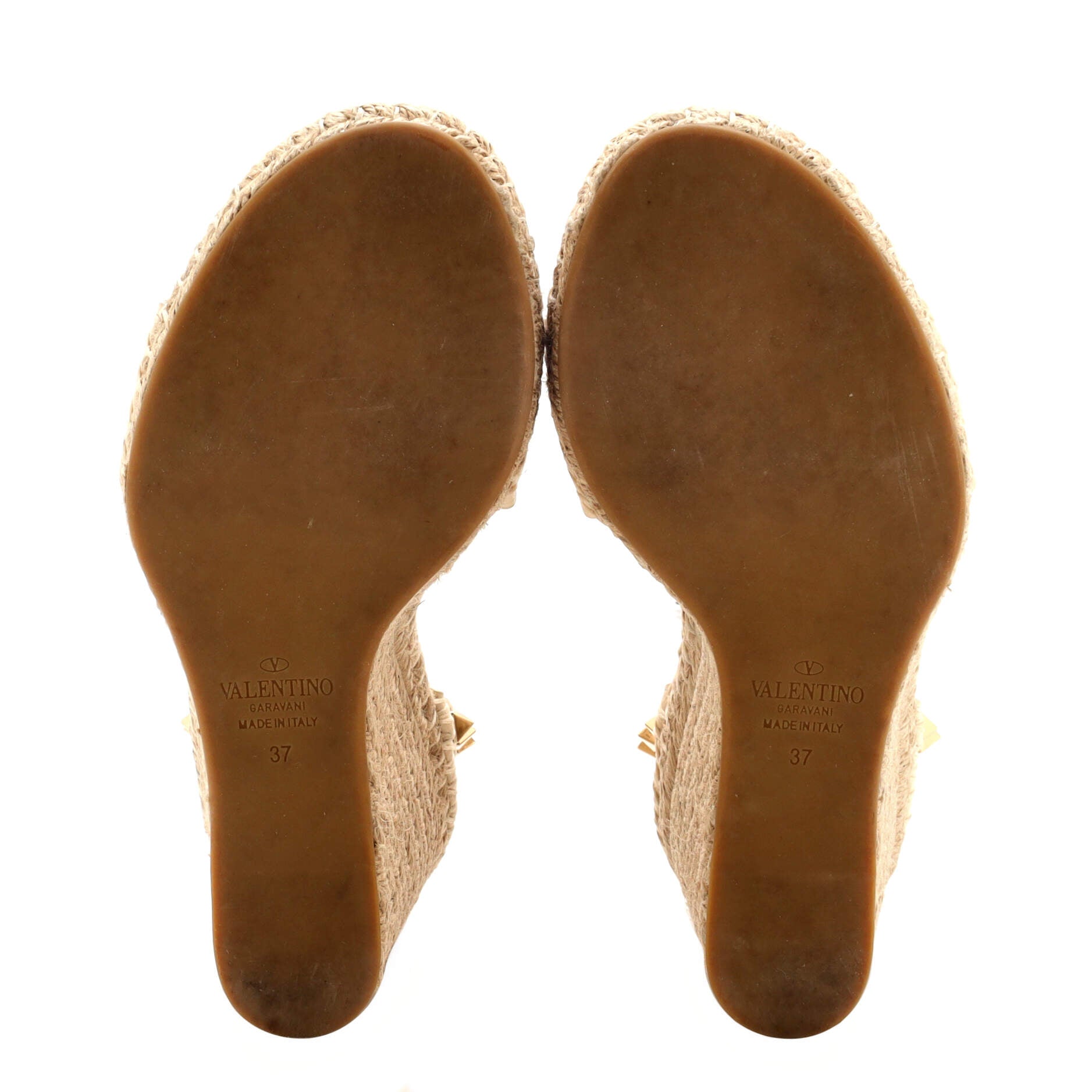 Women's Rockstud Wedge Espadrilles Leather