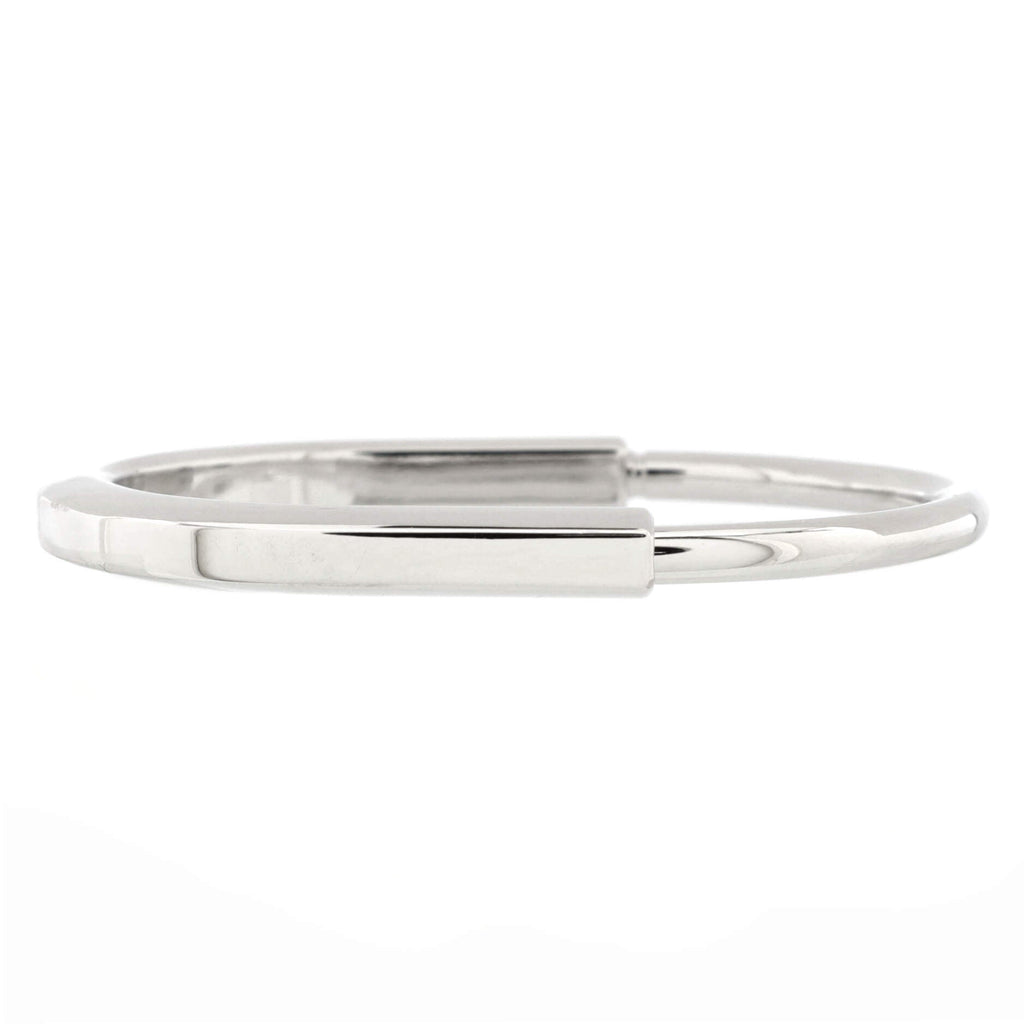 Lock Bangle Bracelet 18K White Gold