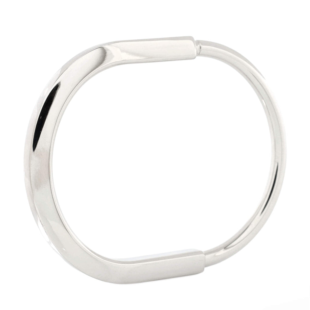 Lock Bangle Bracelet 18K White Gold