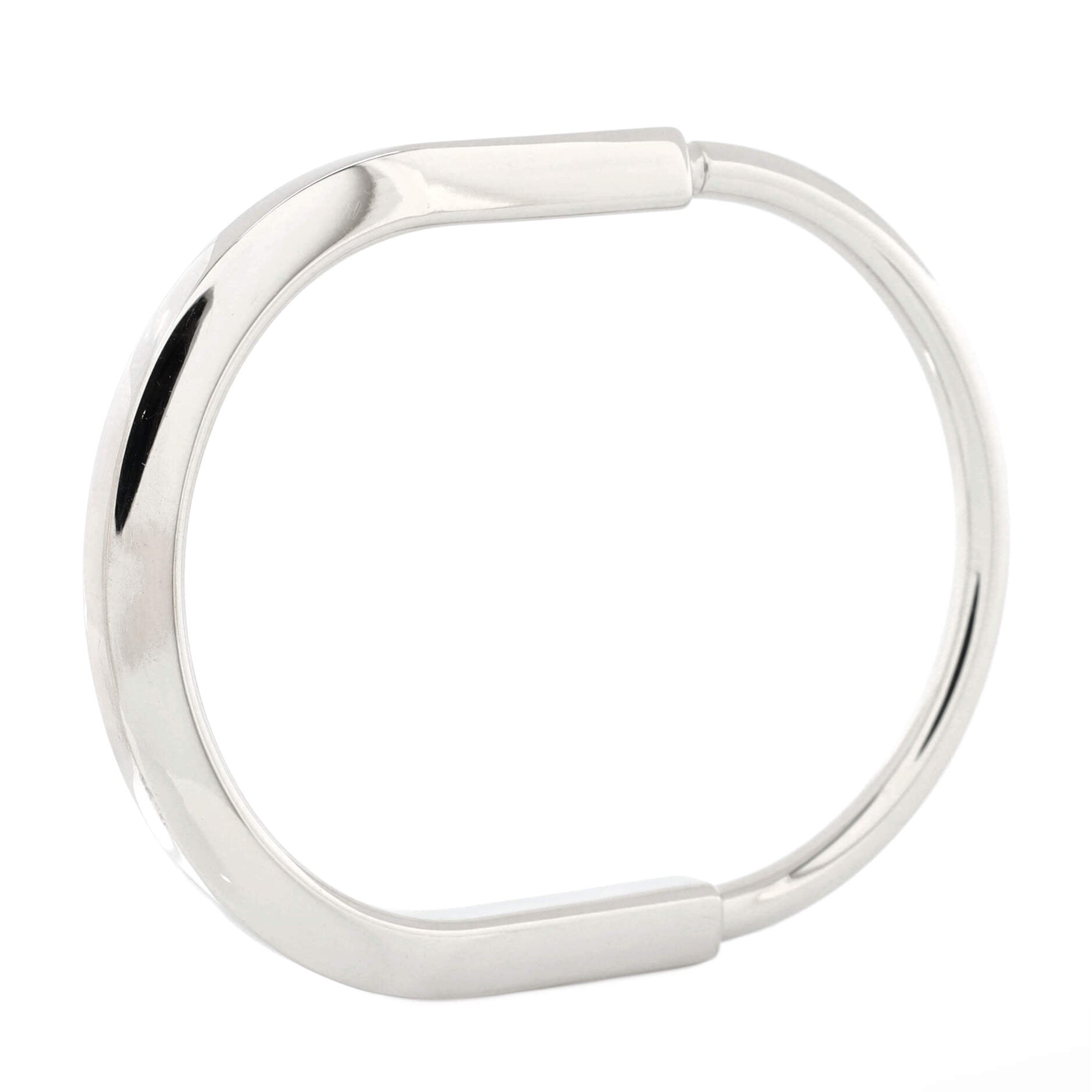 Lock Bangle Bracelet 18K White Gold