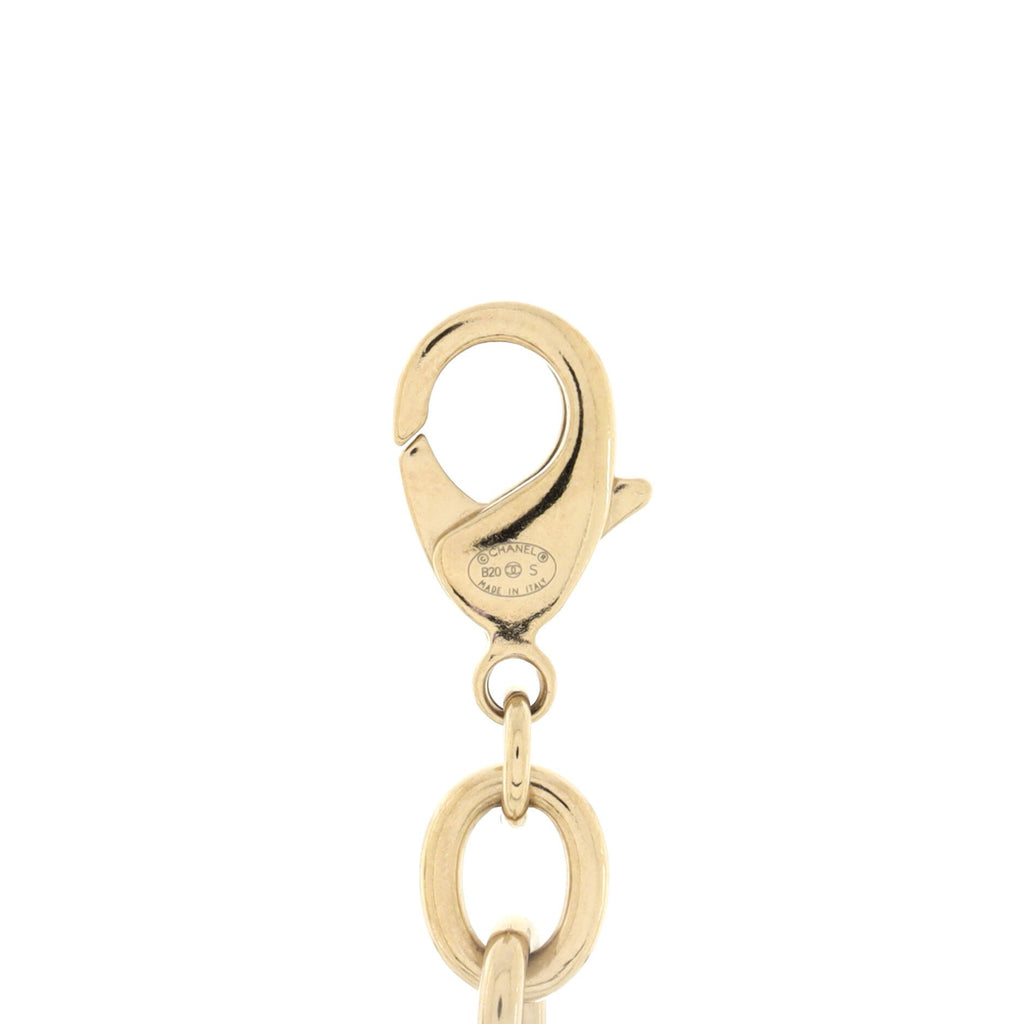 CC Heart Short Pendant Necklace Metal with Crystals