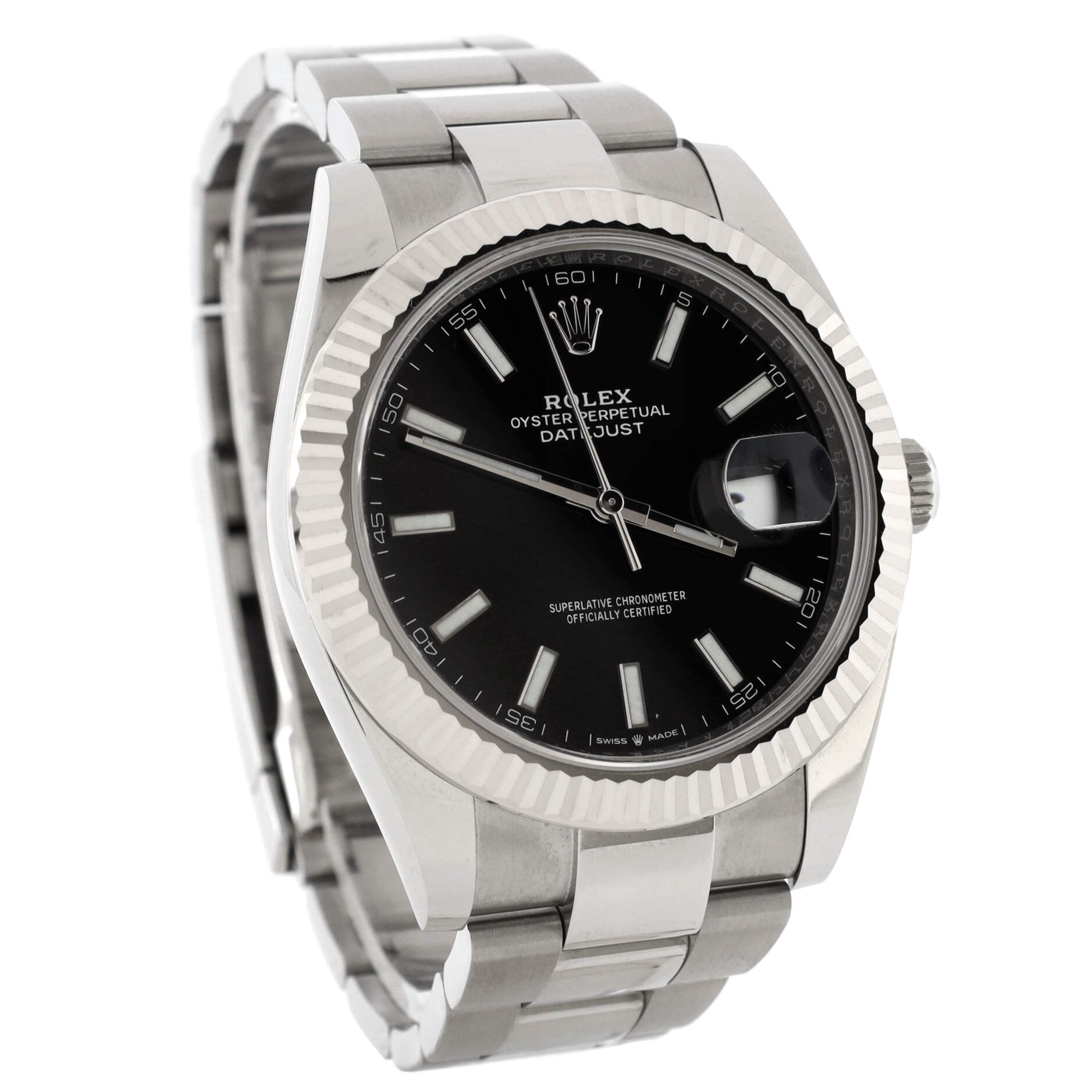 Oyster Perpetual Datejust Automatic Watch Stainless Steel and White Gold 41