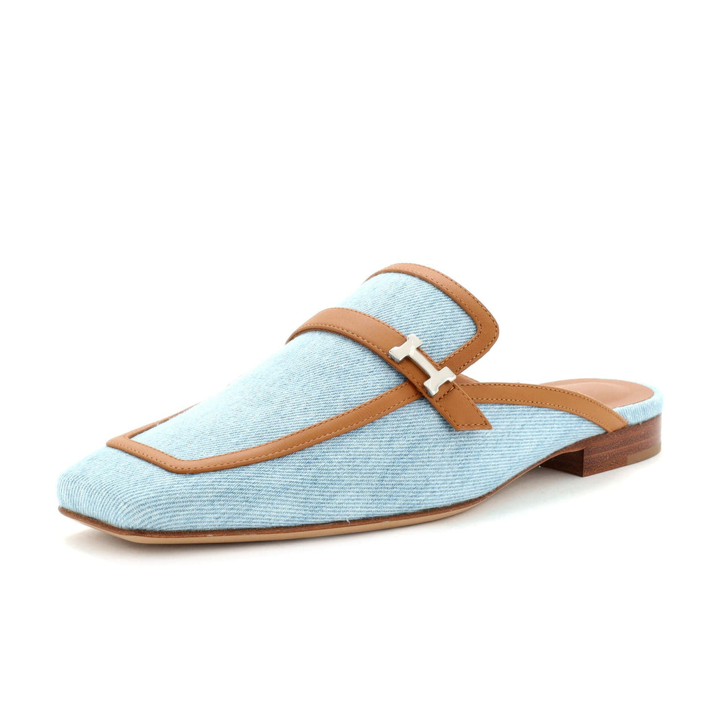 Women's Groupie Mules Denim and Leather