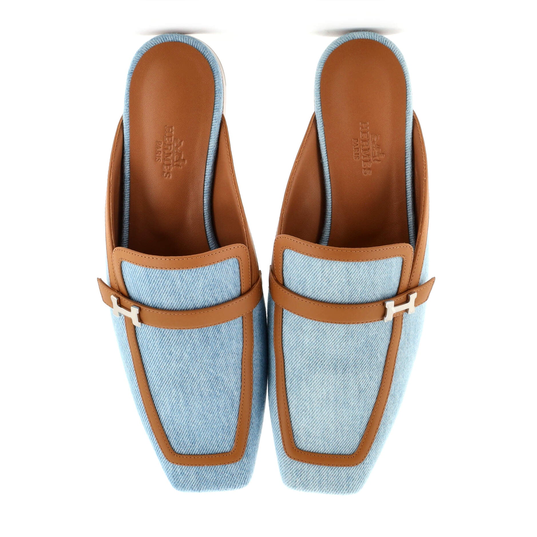 Women's Groupie Mules Denim and Leather
