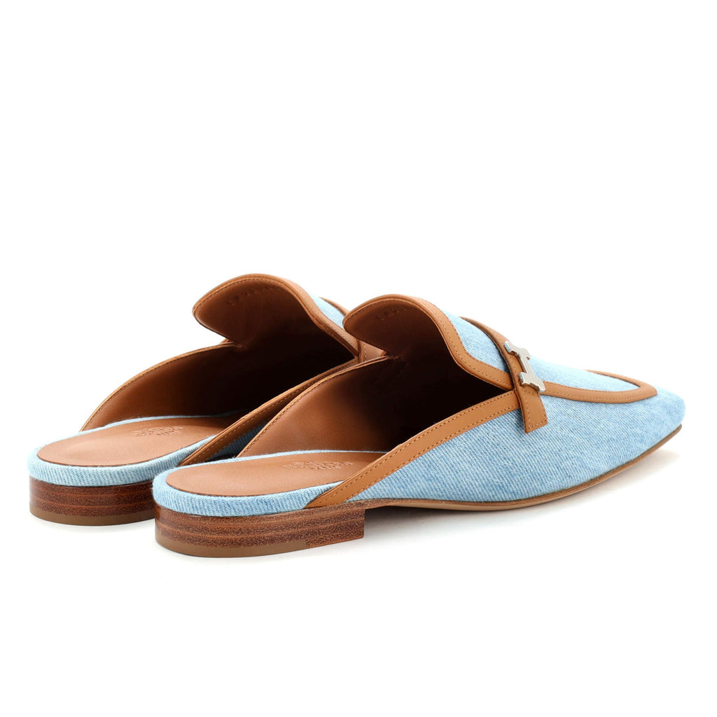 Women's Groupie Mules Denim and Leather