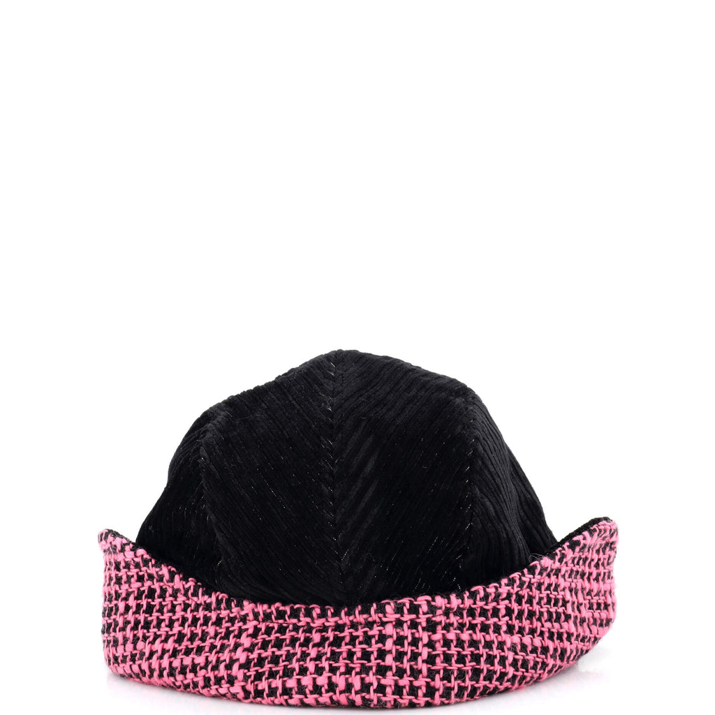 Coco Neige Trapper Cap Embroidered Corduroy with Tweed