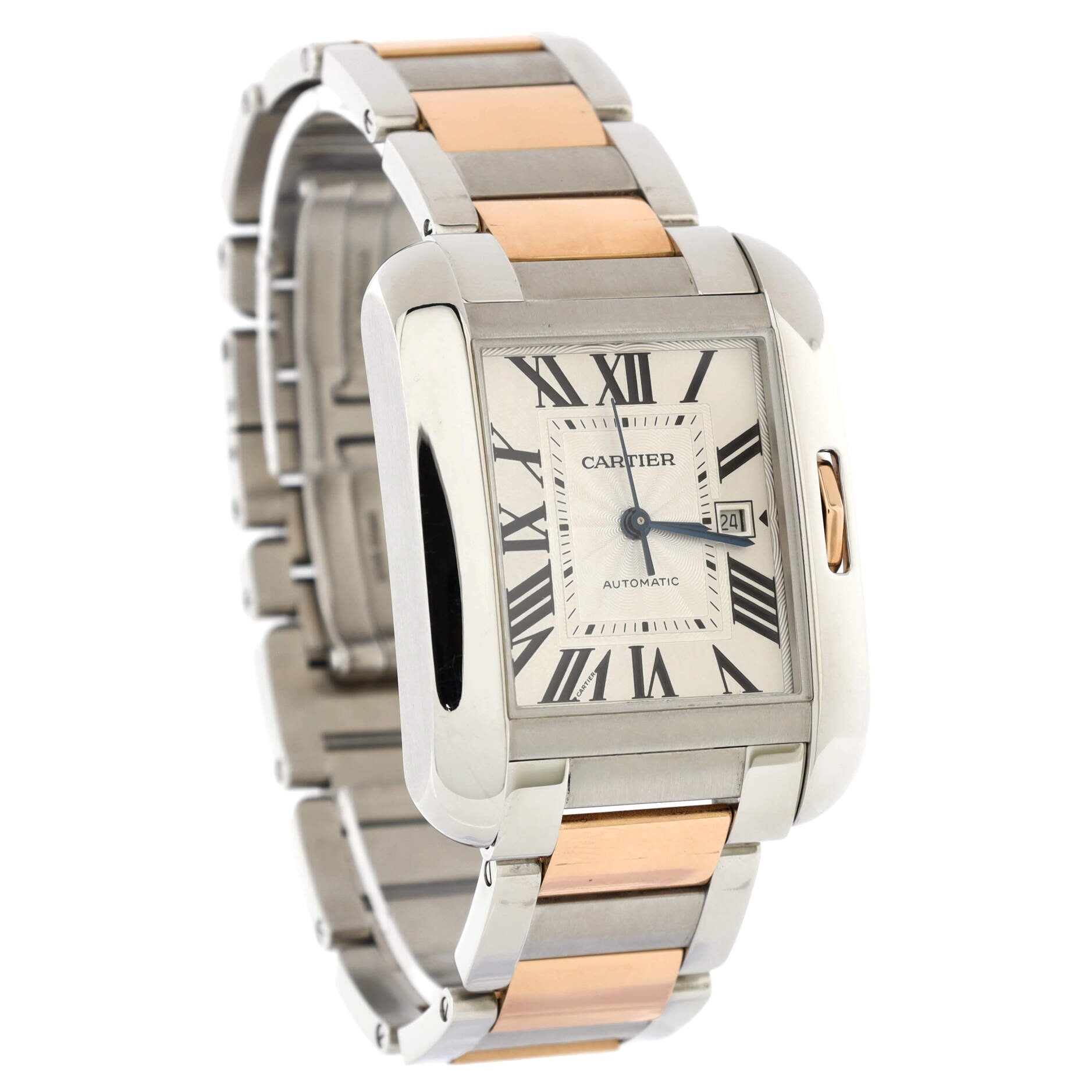 Tank Anglaise Automatic Watch Stainless Steel and Rose Gold 30