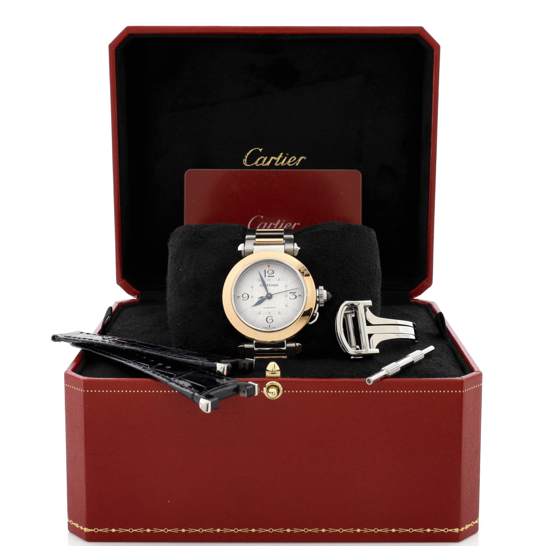 Pasha de Cartier Automatic Watch Stainless Steel and Rose Gold 35