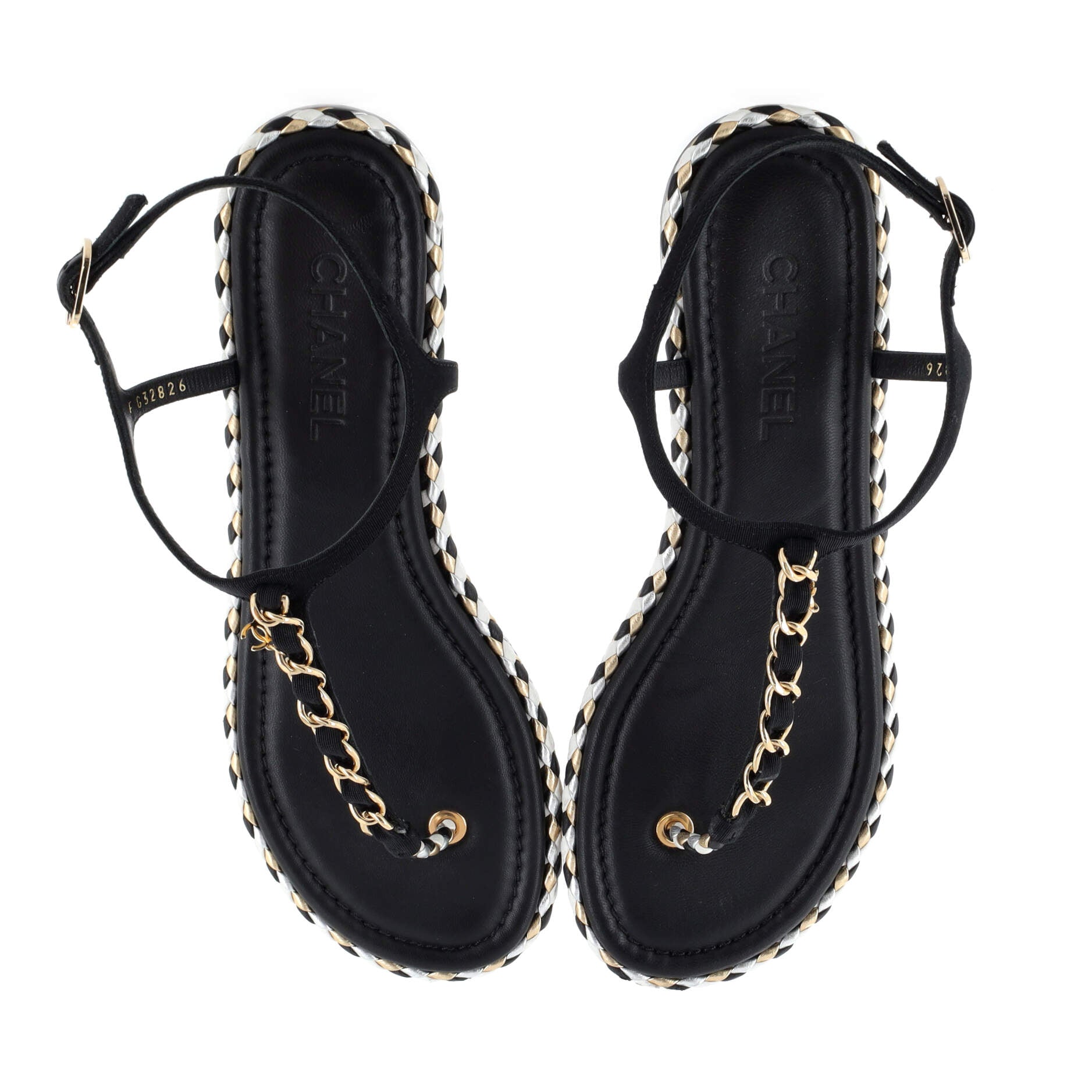 Women's CC Chain Thong Sandals Leather
