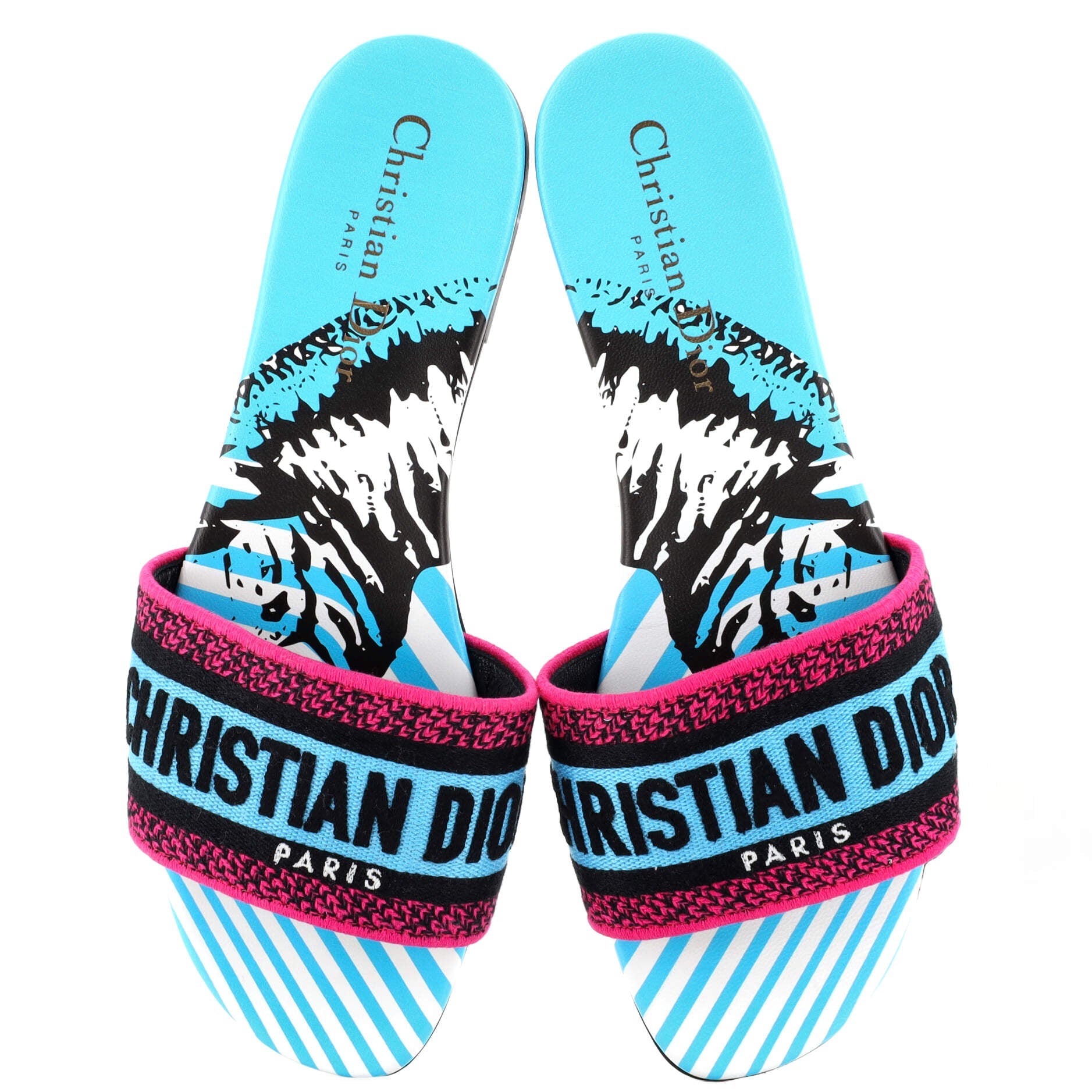 Women's Dway Flat Sandals Embroidered Canvas