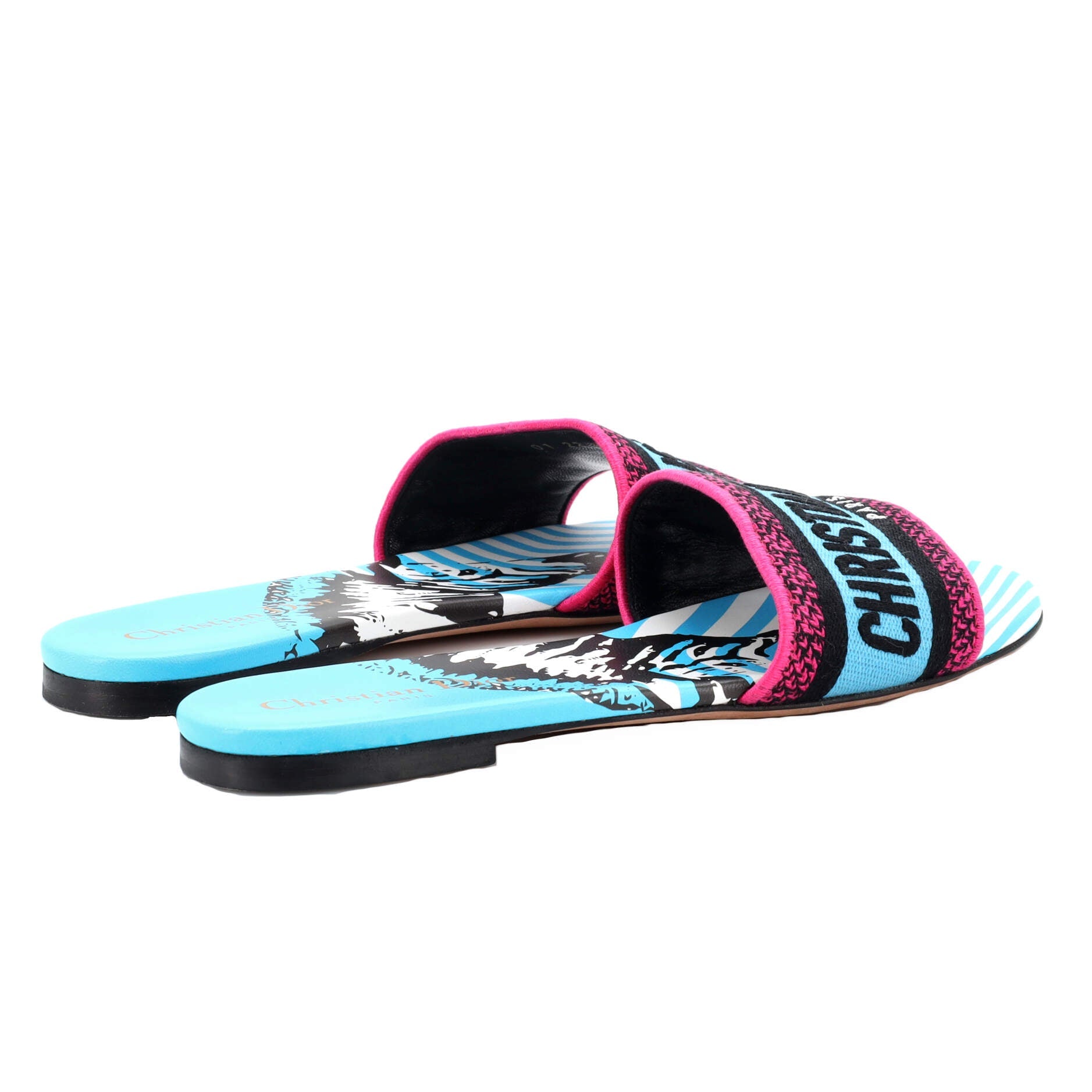 Women's Dway Flat Sandals Embroidered Canvas
