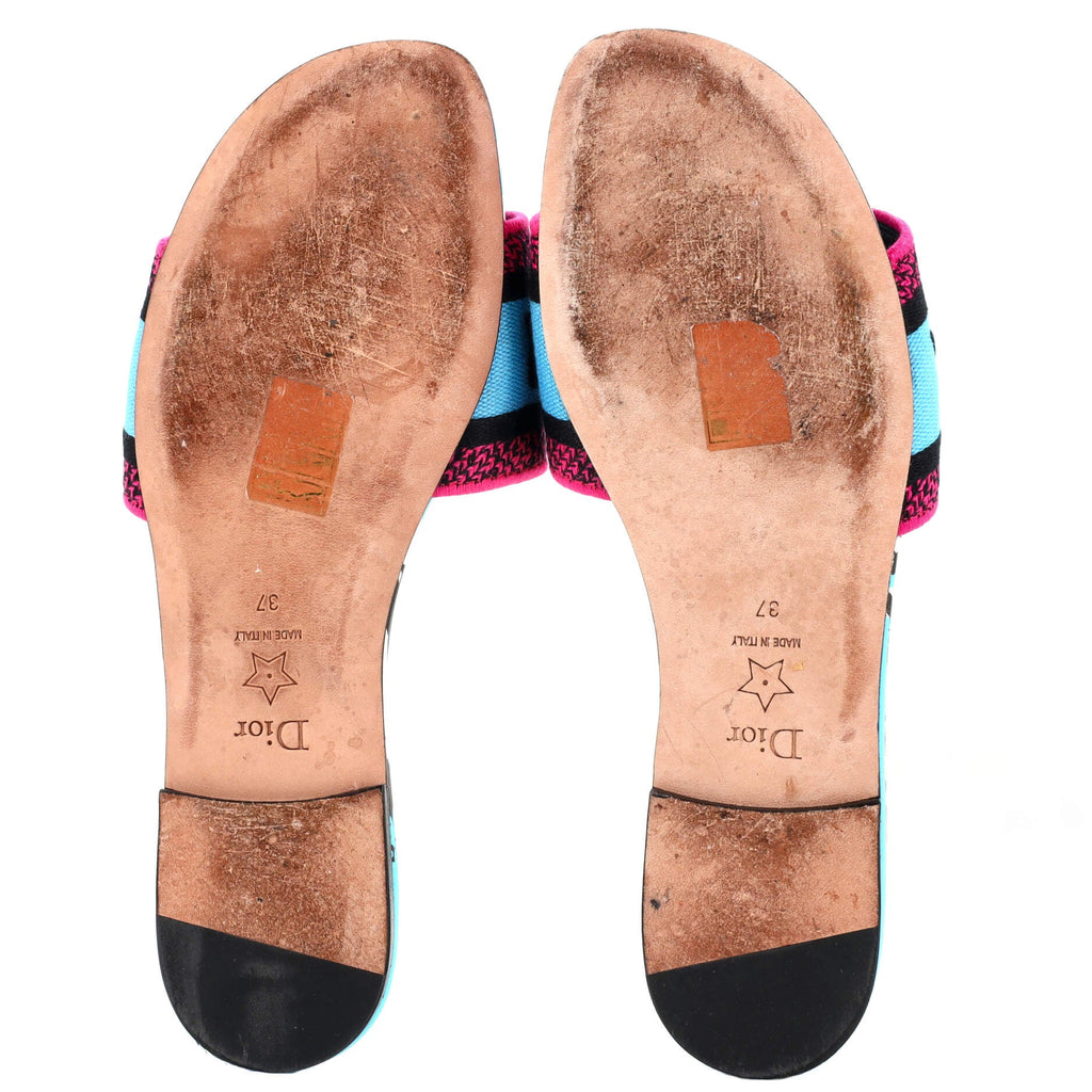 Women's Dway Flat Sandals Embroidered Canvas