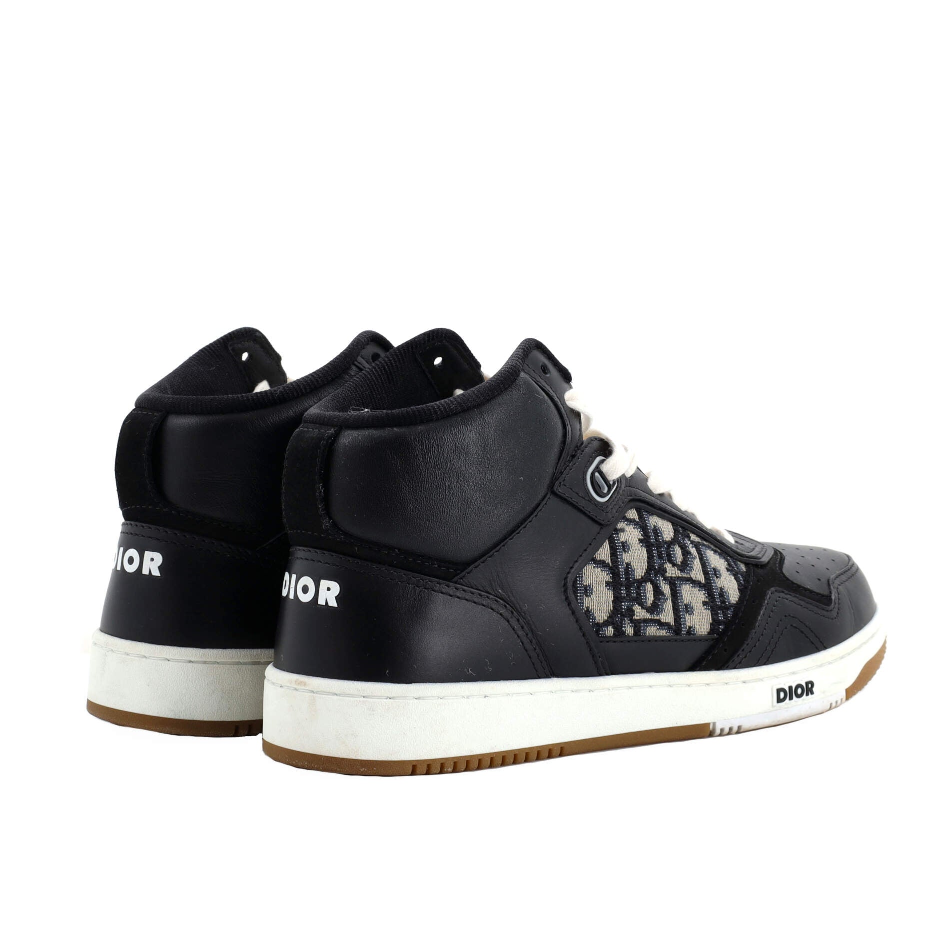 Men's B27 Mid-Top Sneakers Leather with Oblique Canvas