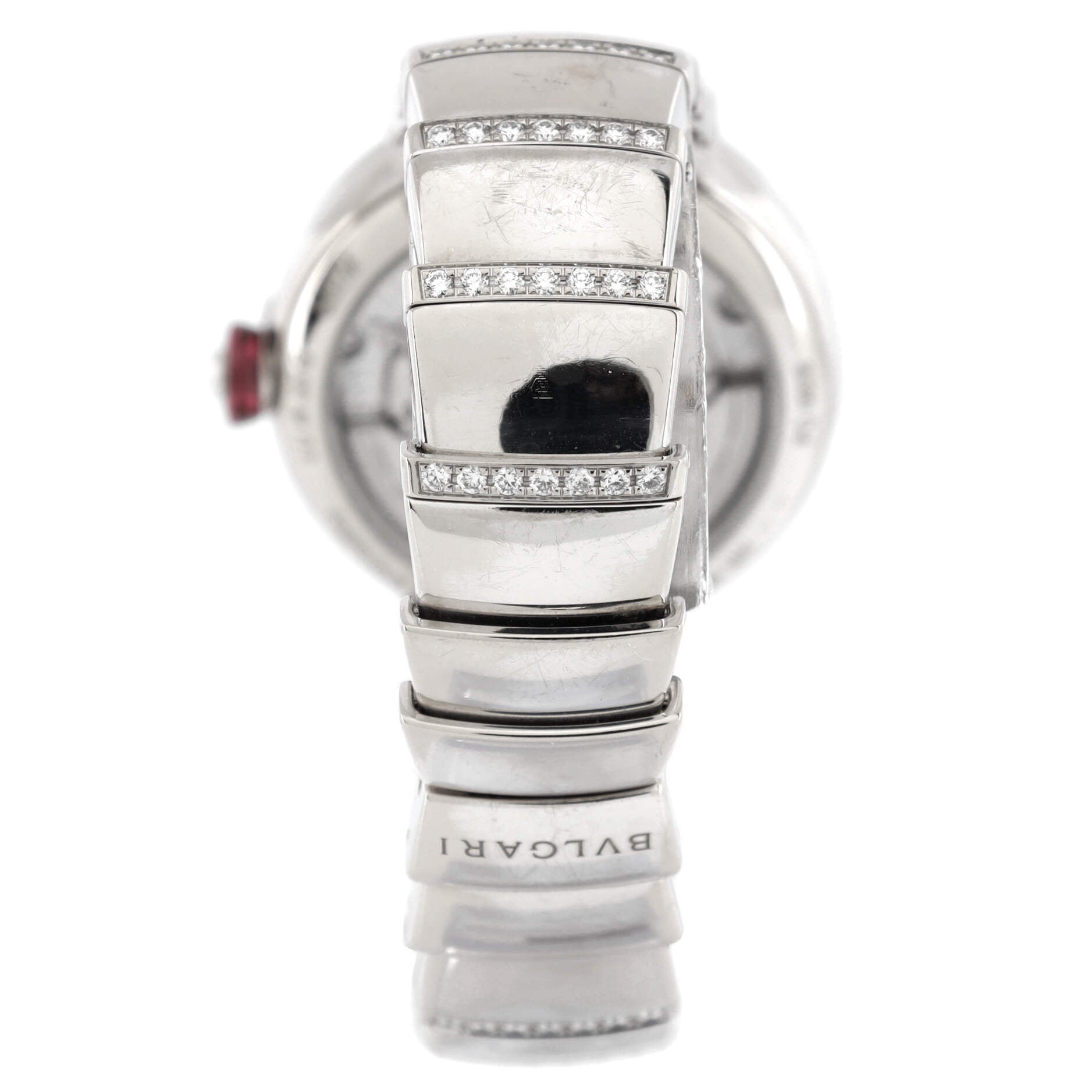 LVCEA Automatic Watch White Gold with Diamond Bezel, Markers and Bracelet 33