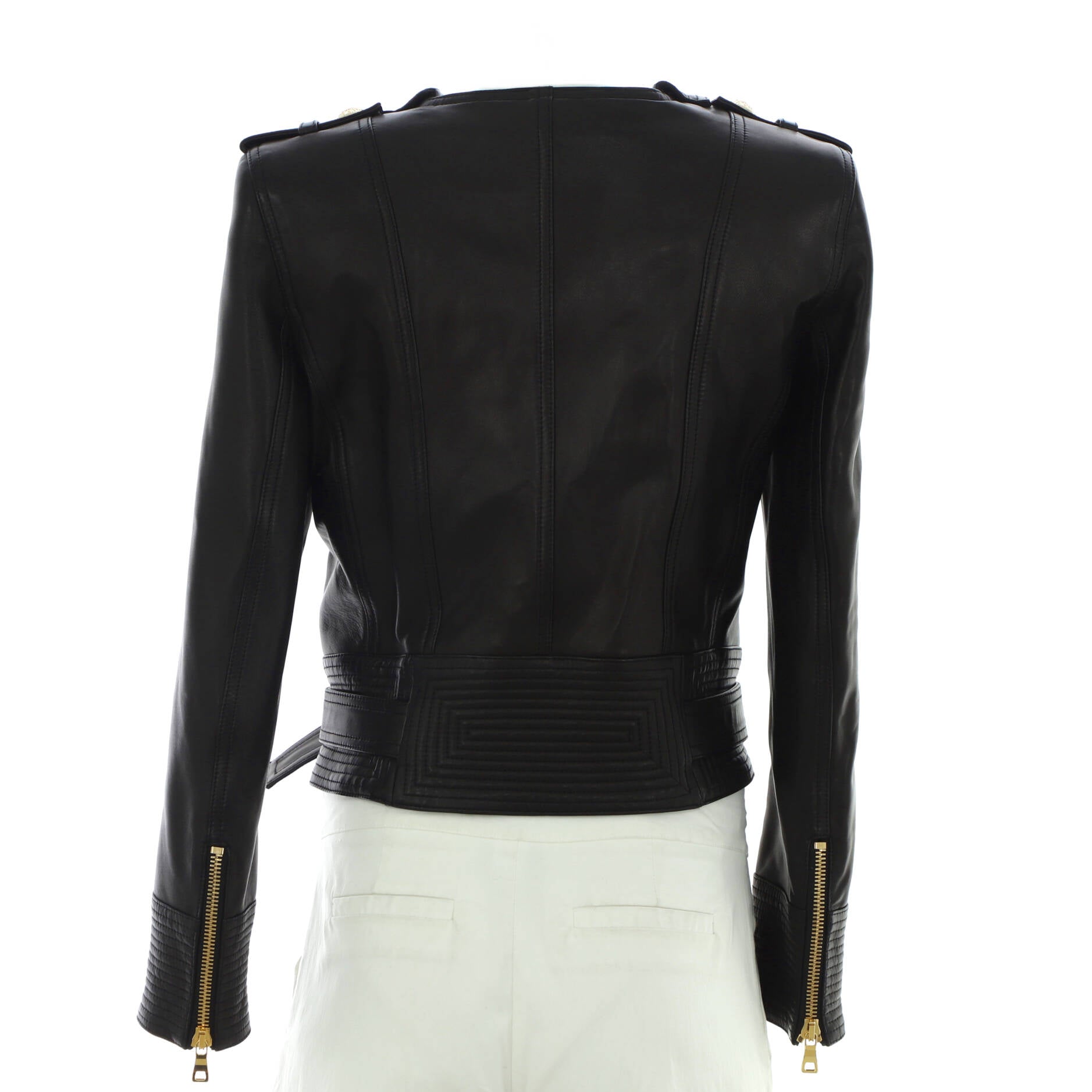 Women's Belted Biker Jacket Leather