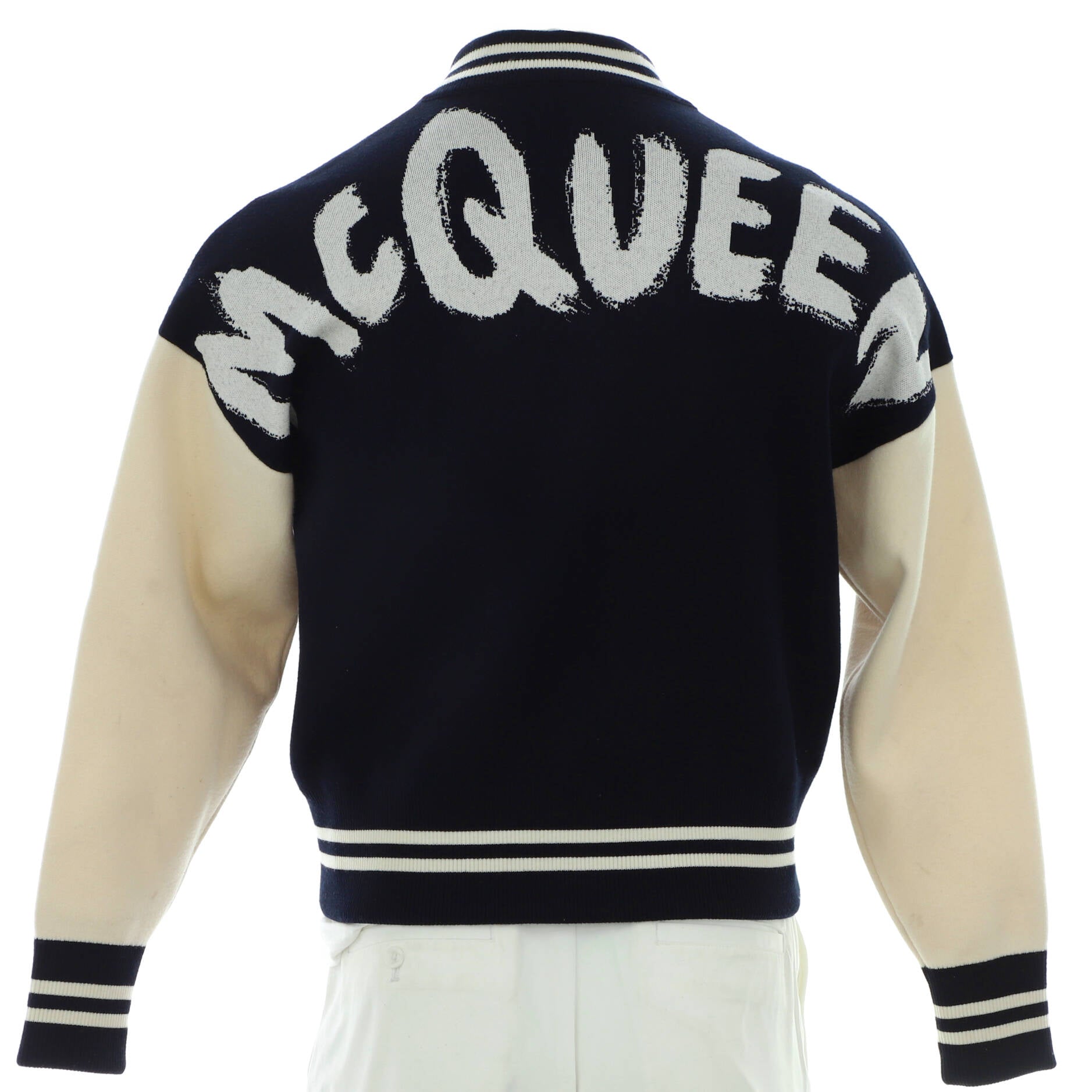 Men's Skull Varsity Jacket Embroidered Wool Blend