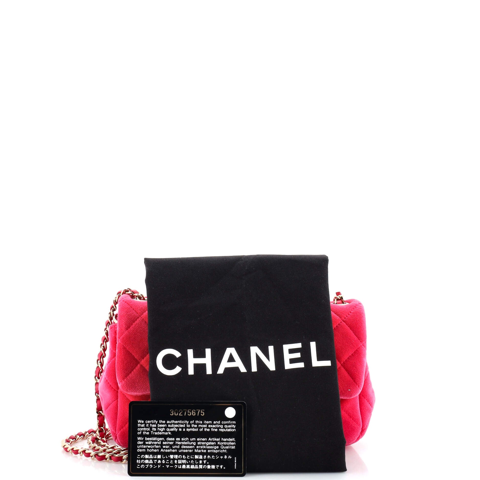 Pearl Crush Flap Bag Quilted Velvet with Crystal Detail Mini