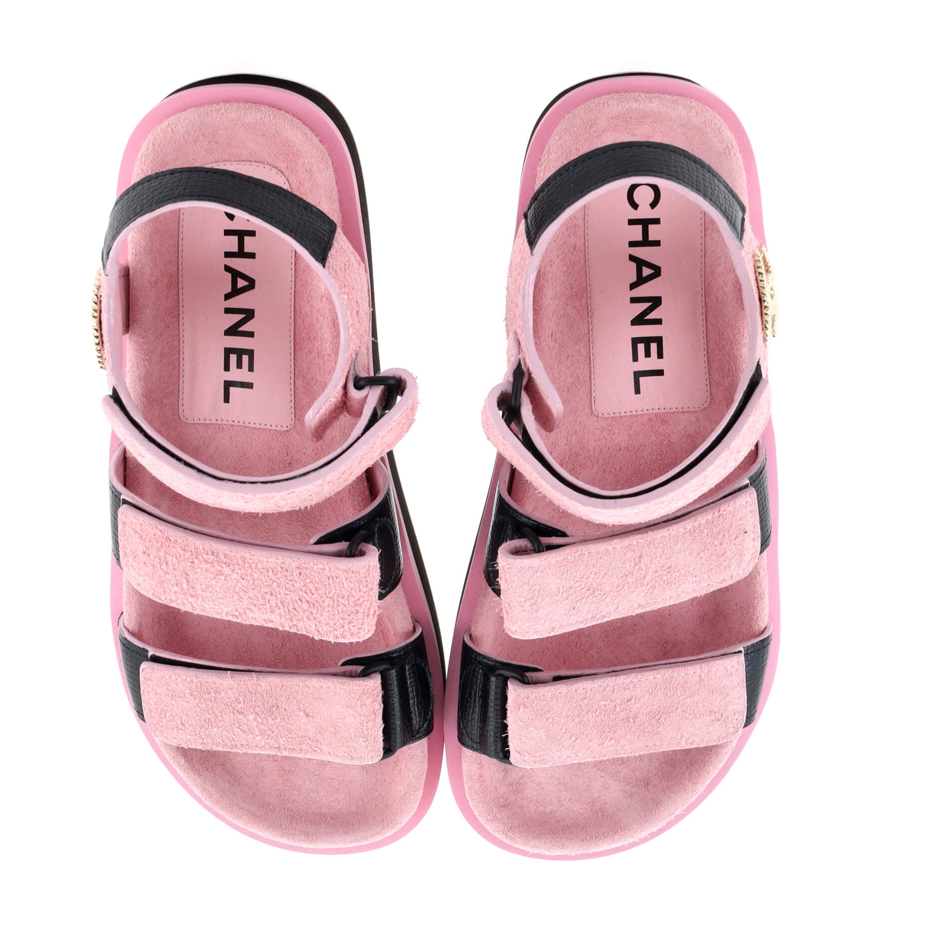 Women's Two Strap Velcro Dad Sandals Suede