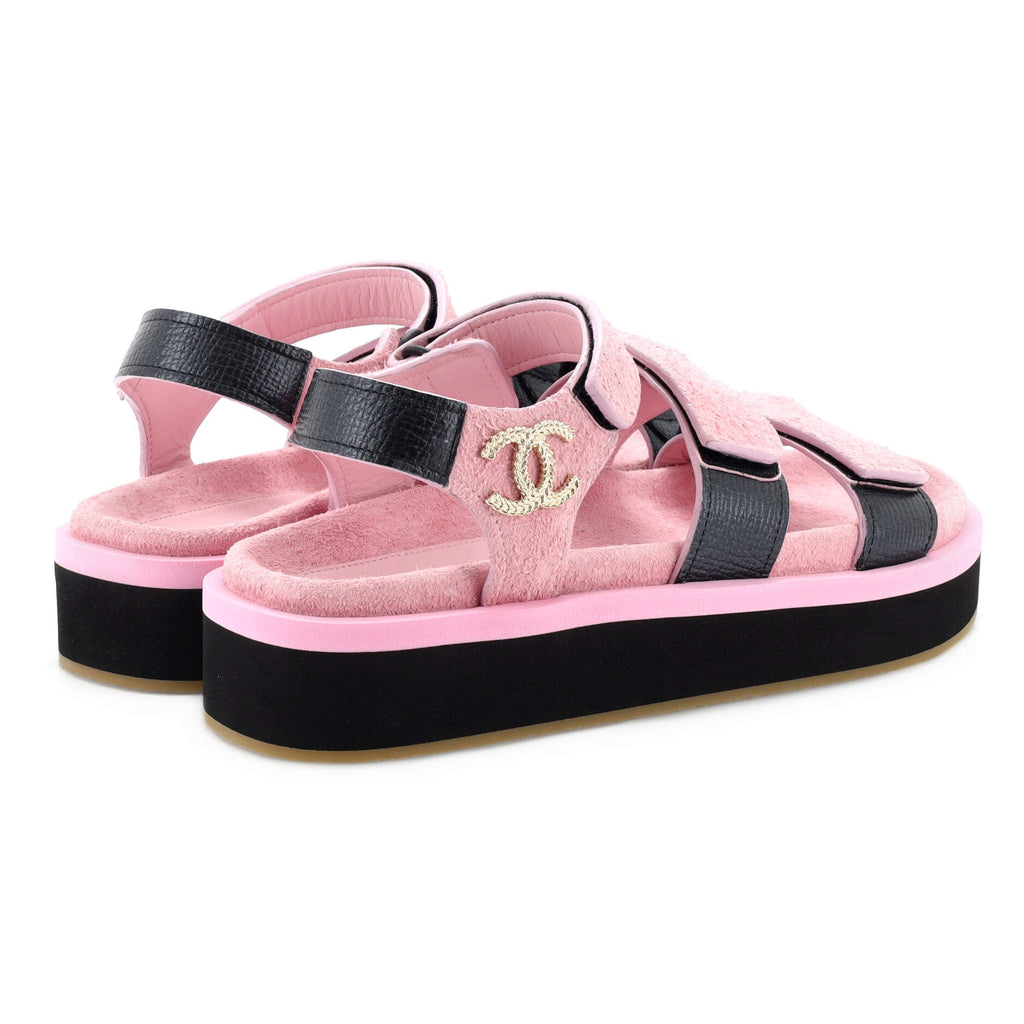 Women's Two Strap Velcro Dad Sandals Suede