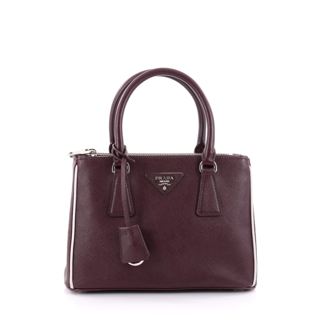 Double Zip Lux Tote Saffiano Leather Mini