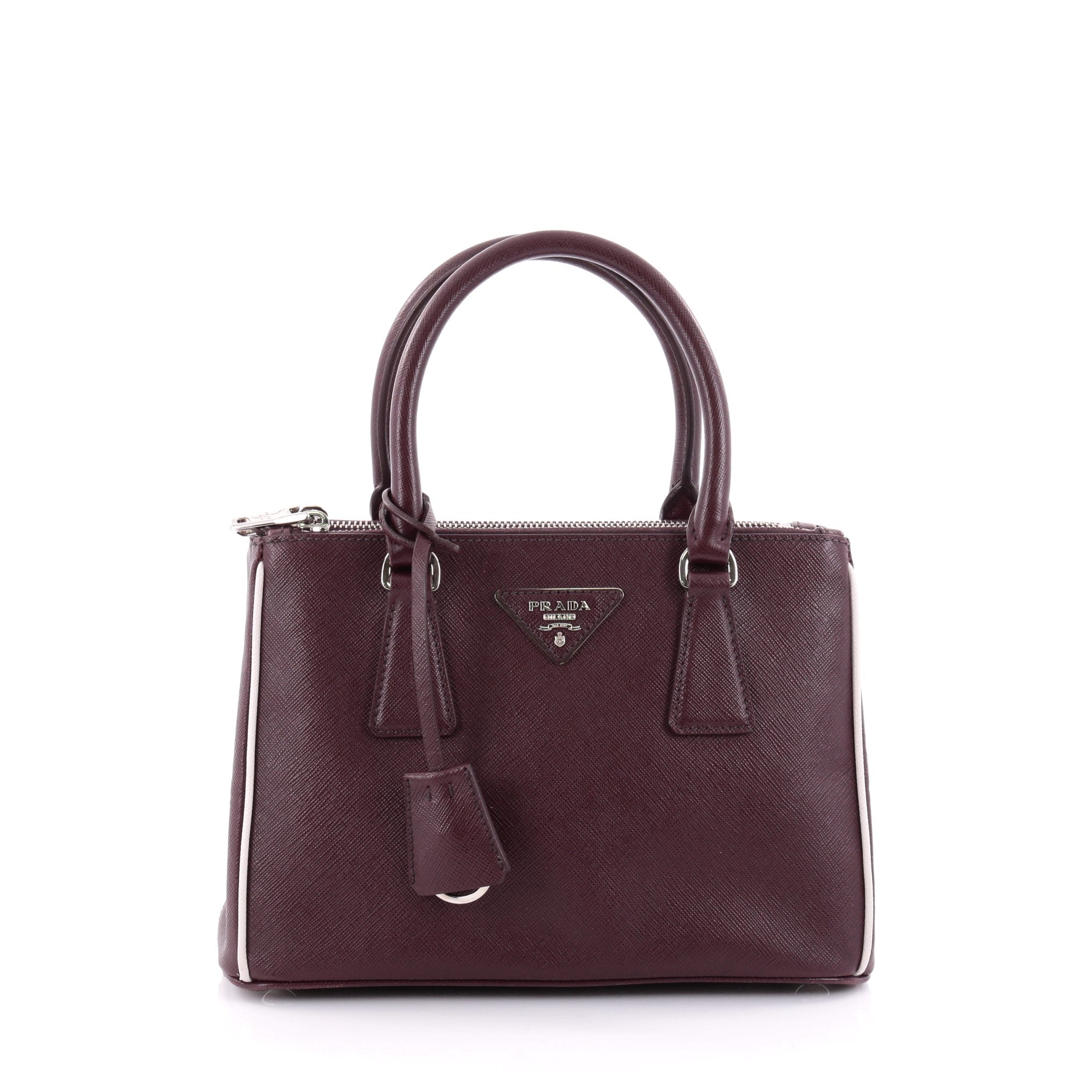 Double Zip Lux Tote Saffiano Leather Mini