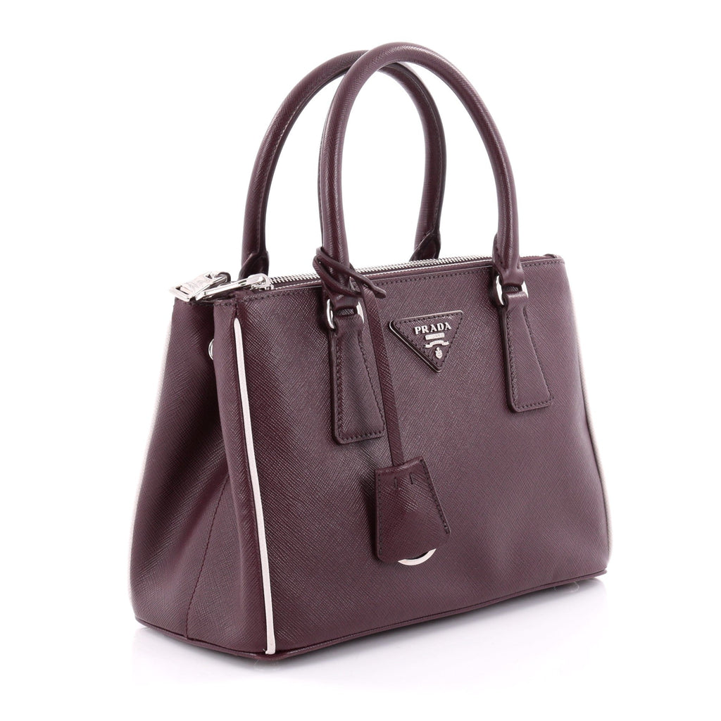 Double Zip Lux Tote Saffiano Leather Mini