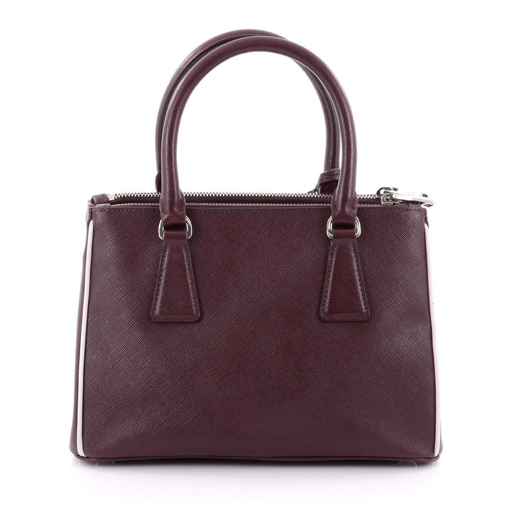 Double Zip Lux Tote Saffiano Leather Mini