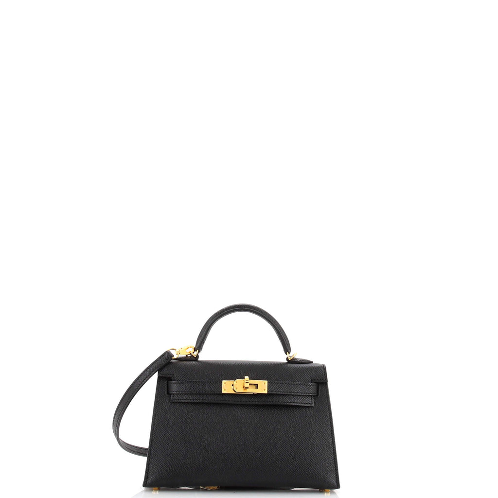 Kelly Mini II Bag Noir Epsom with Gold Hardware 20