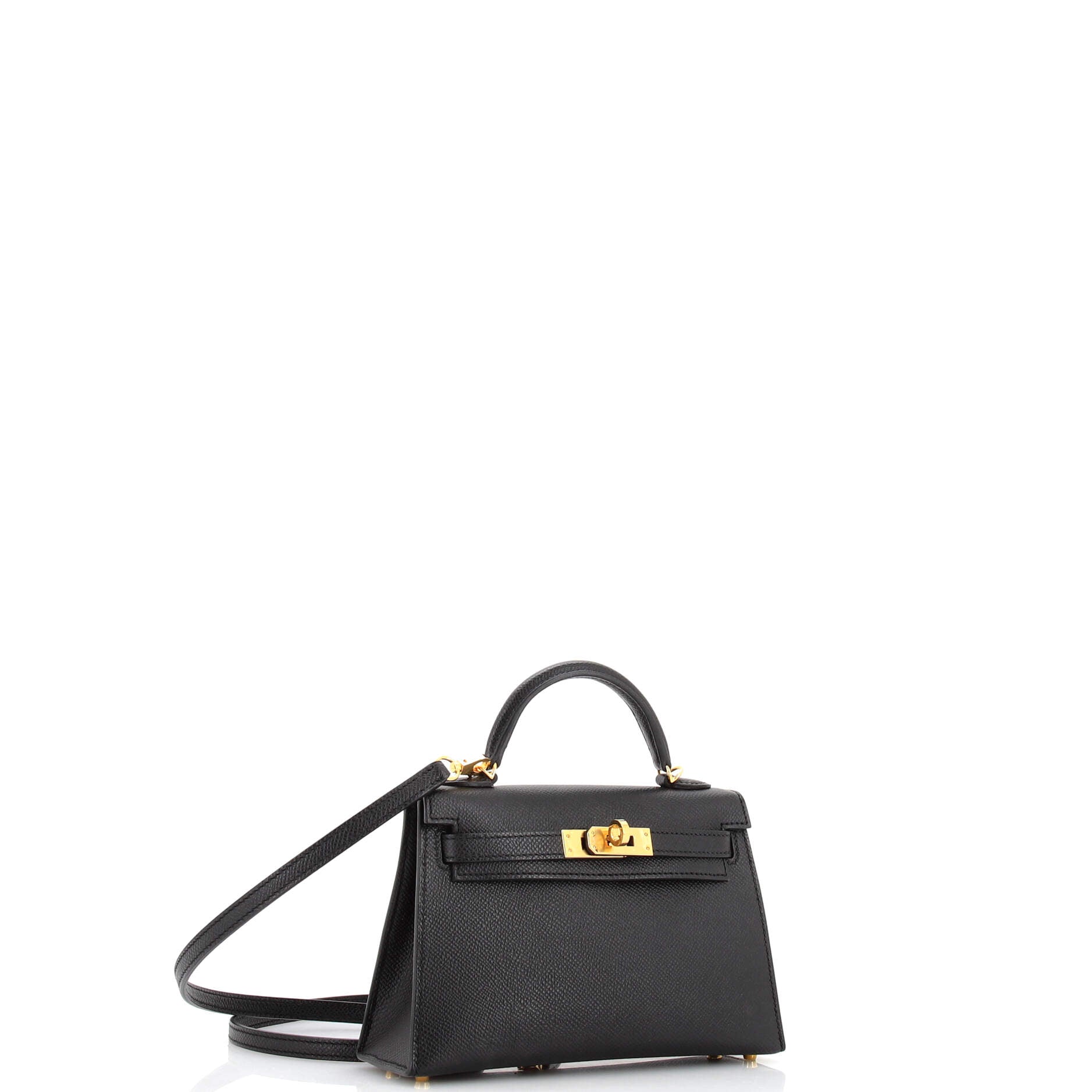 Kelly Mini II Bag Noir Epsom with Gold Hardware 20