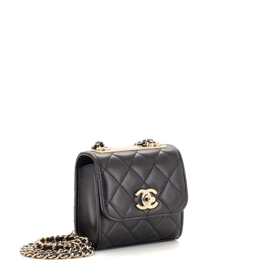 Trendy CC Clutch with Chain Quilted Lambskin Small