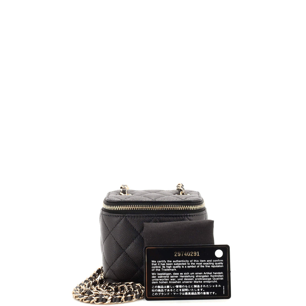 Classic Vanity Case with Chain Quilted Caviar Mini