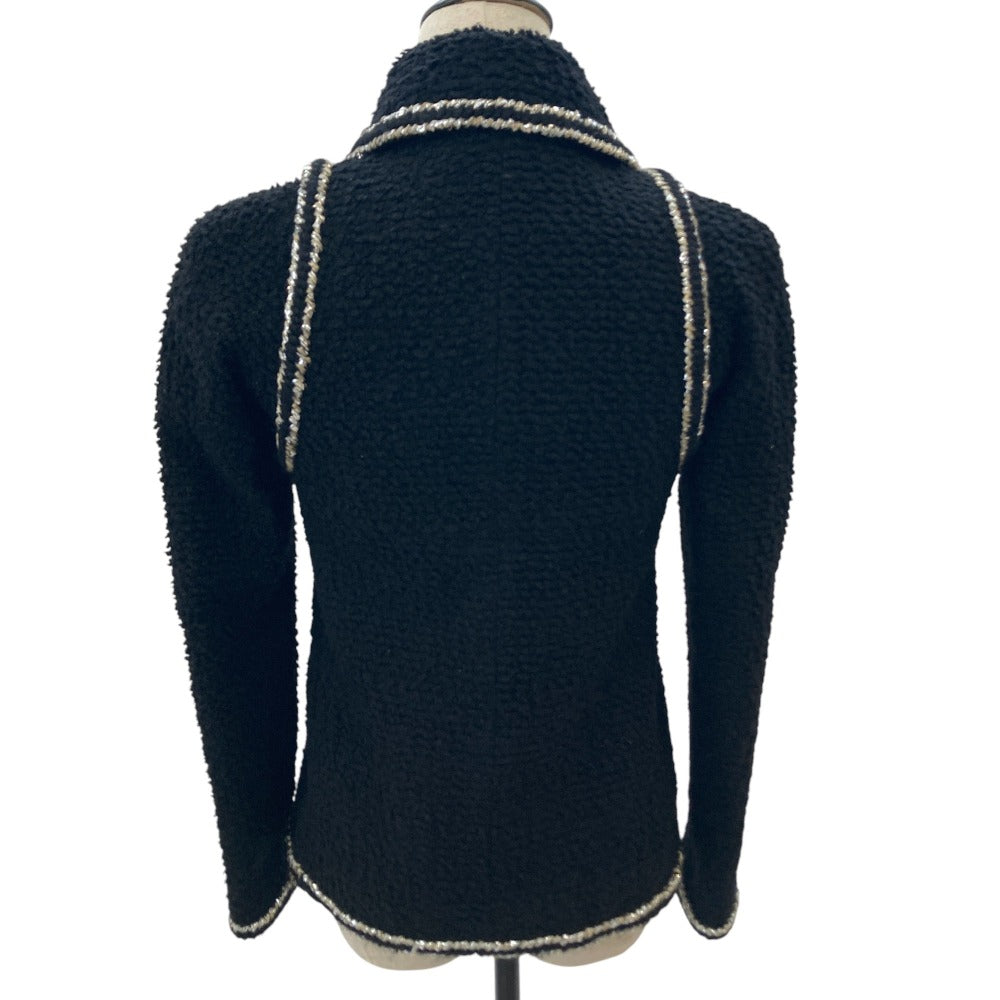 Chanel Coco Mark Button Wool Silk Blend Jacket