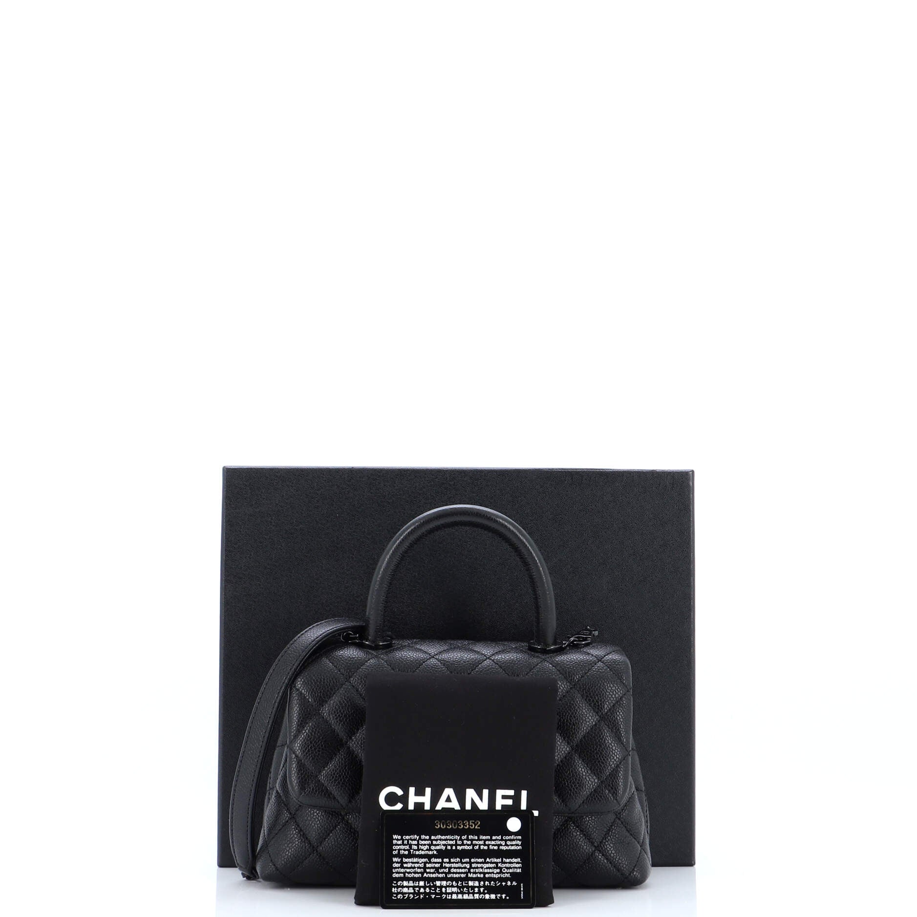 So Black Coco Top Handle Bag Quilted Caviar Mini