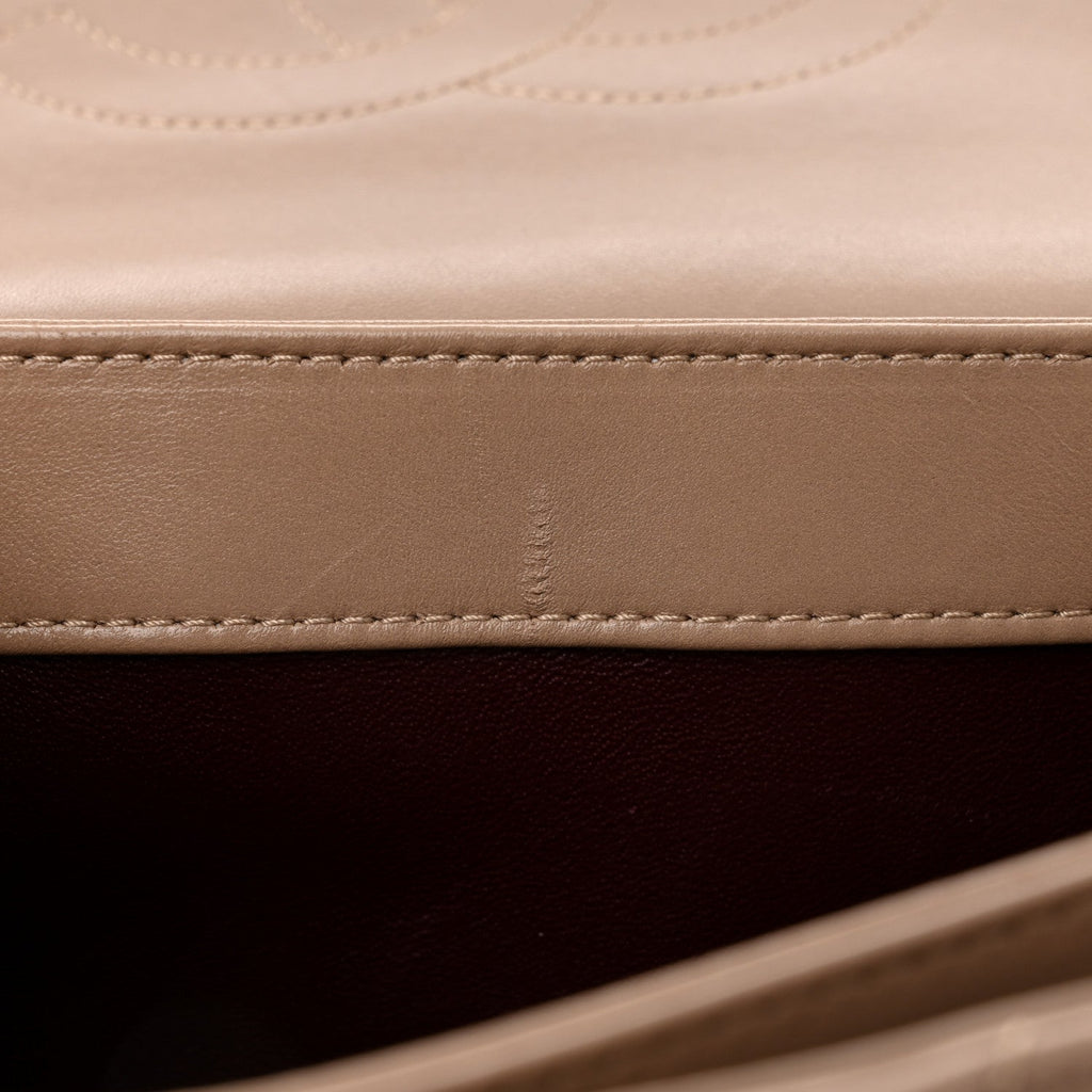 Lambskin Quilted Medium Trendy CC Flap Dual Handle Bag Beige