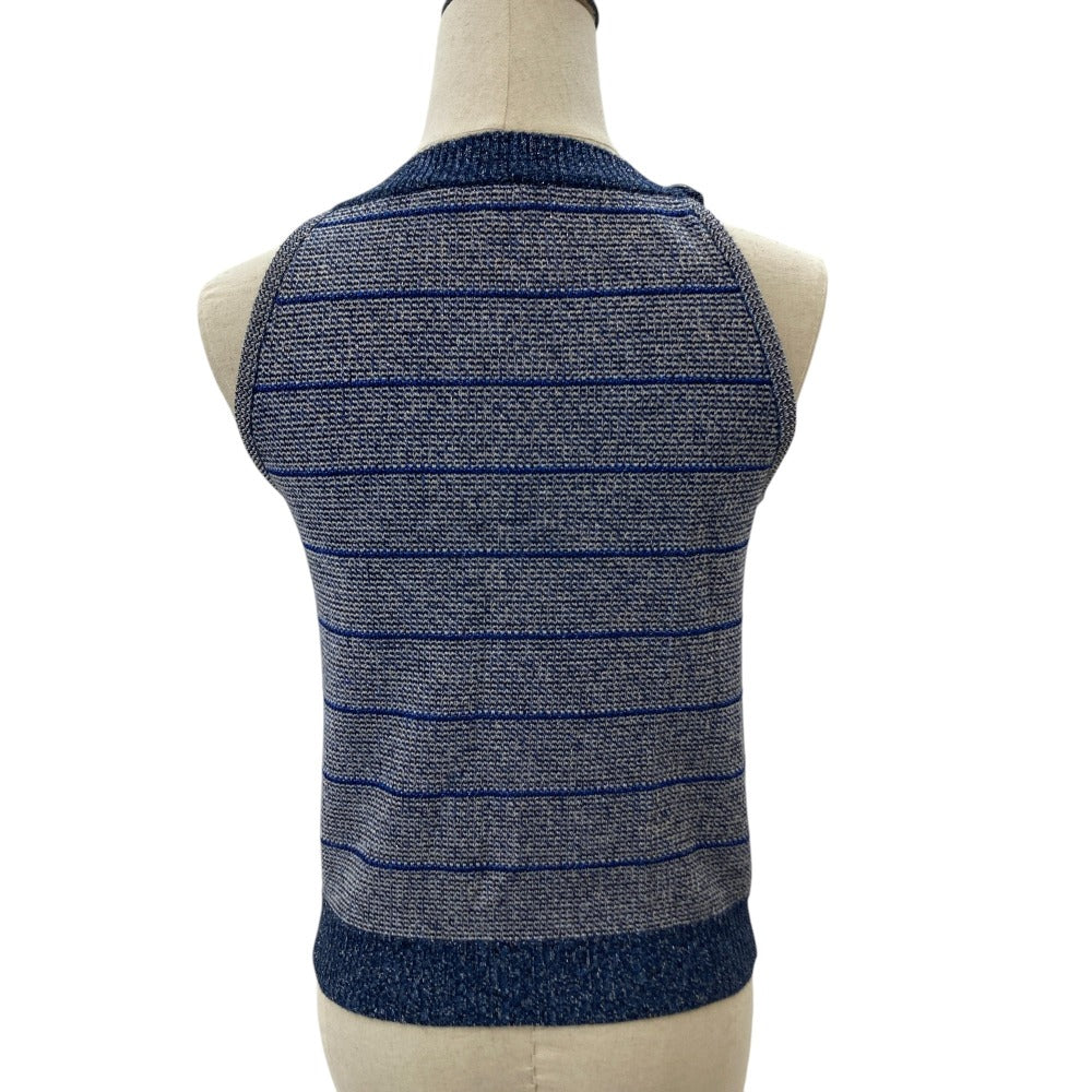 Chanel Coco Mark Lame Cashmere Silk Blend Sleeveless Knit