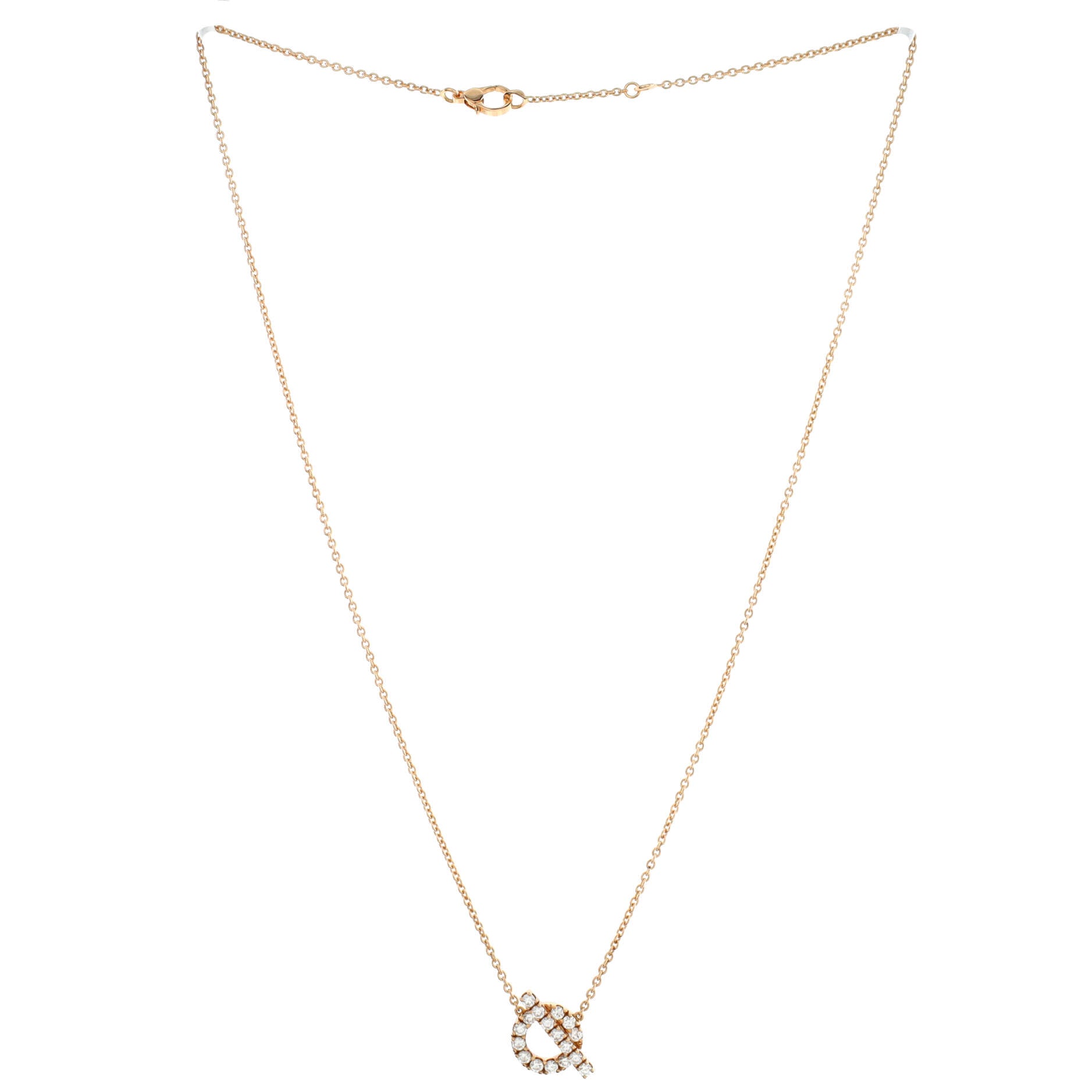 Finesse Pendant Necklace 18K Rose Gold and Diamonds