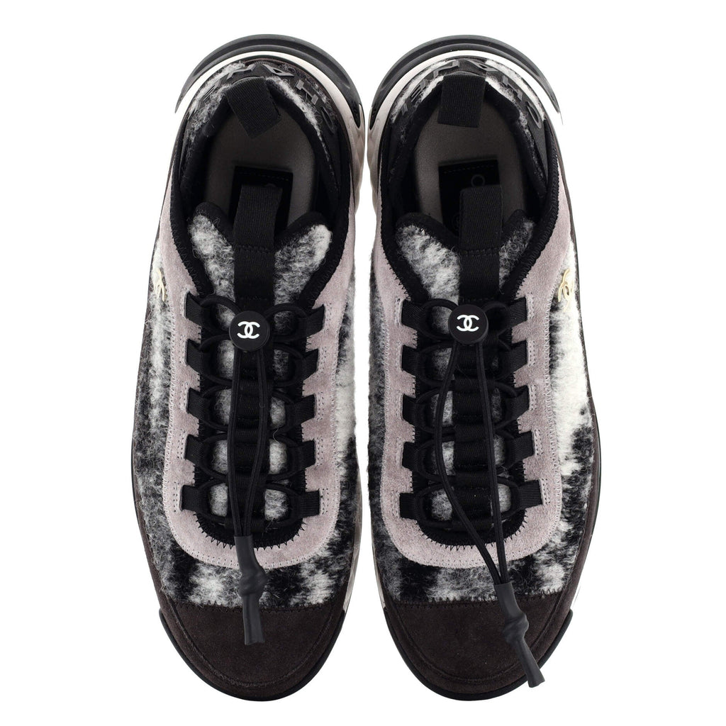 Women's CC Cap Toe Logo Sneakers Suede and Tweed