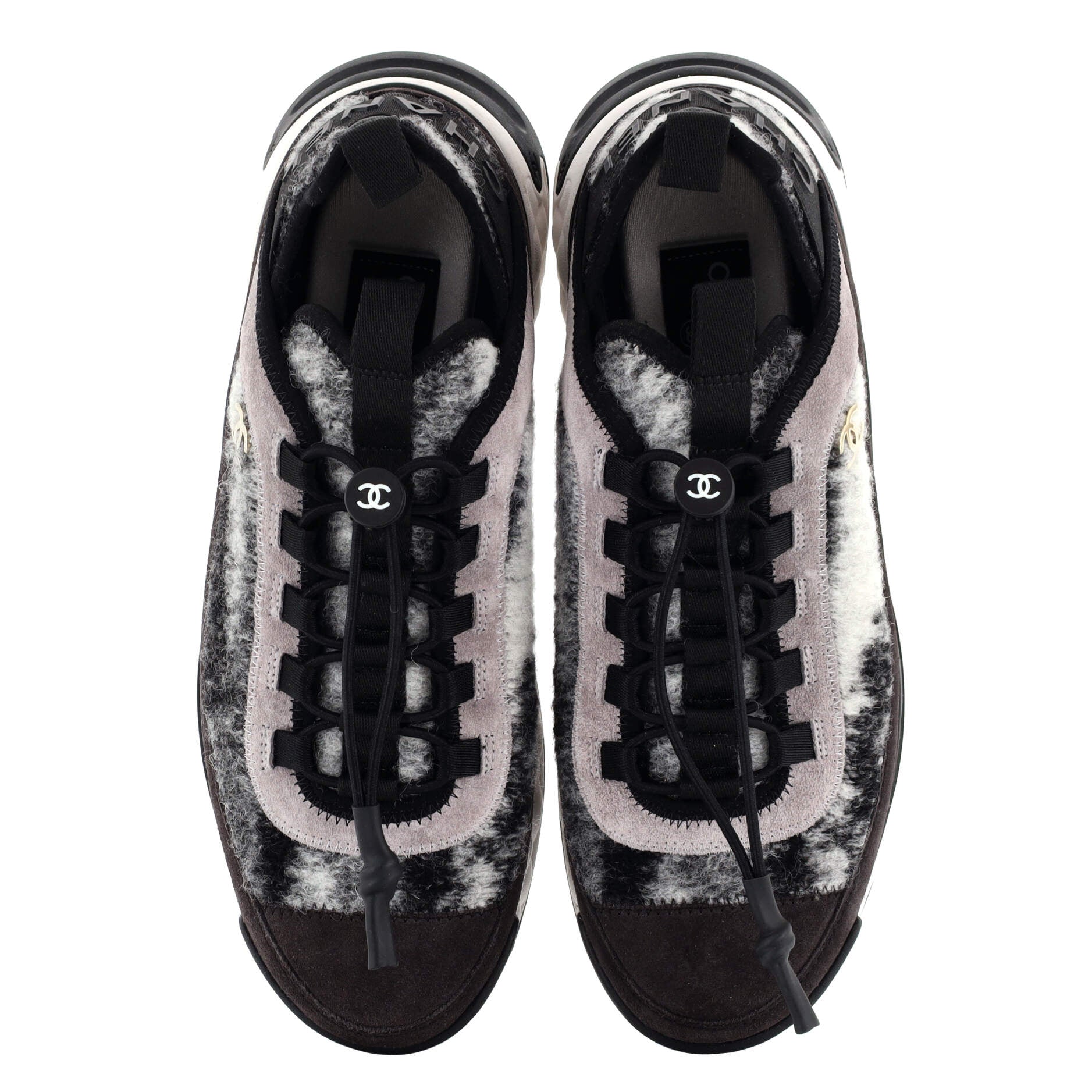 Women's CC Cap Toe Logo Sneakers Suede and Tweed