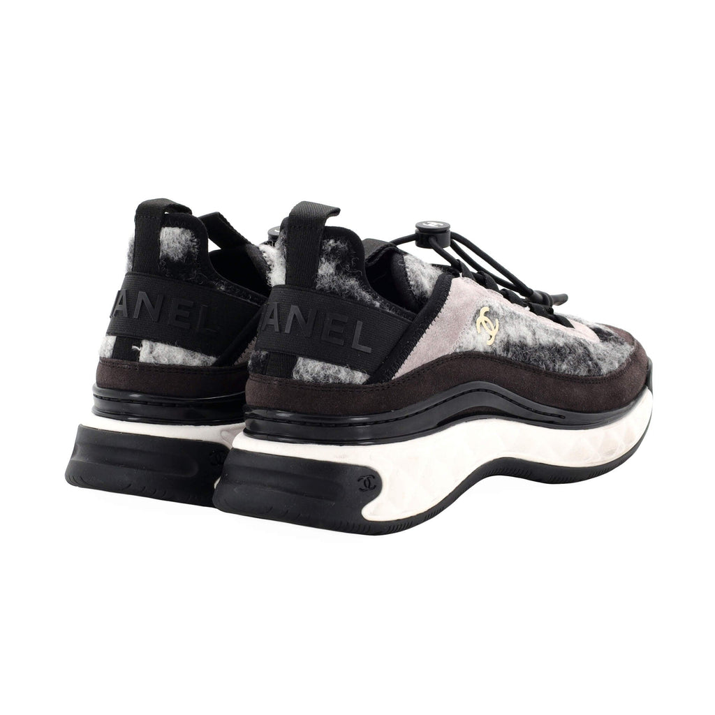 Women's CC Cap Toe Logo Sneakers Suede and Tweed