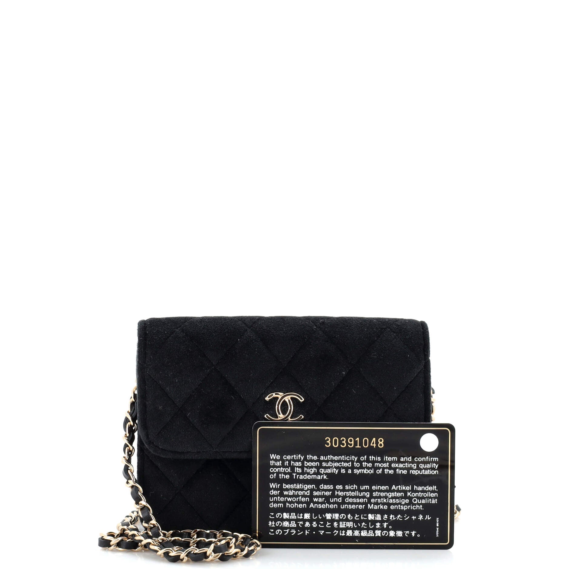 Pearl Crush Flap Clutch with Chain Quilted Velvet with Crystal Detail Mini