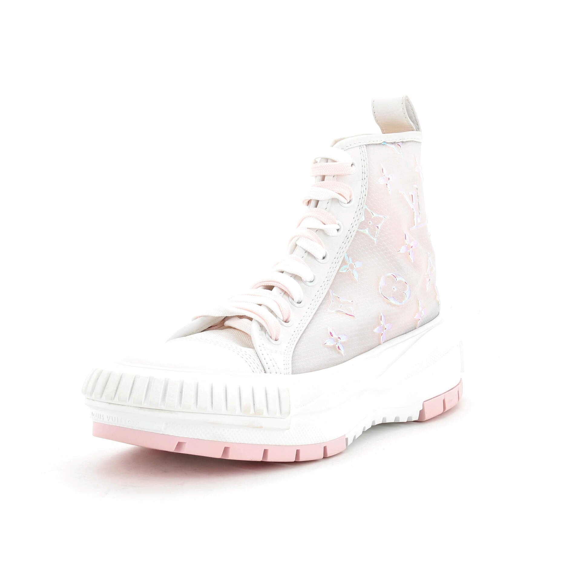 Women's LV Squad Sneaker Boots Monogram Iridescent Technical Mesh