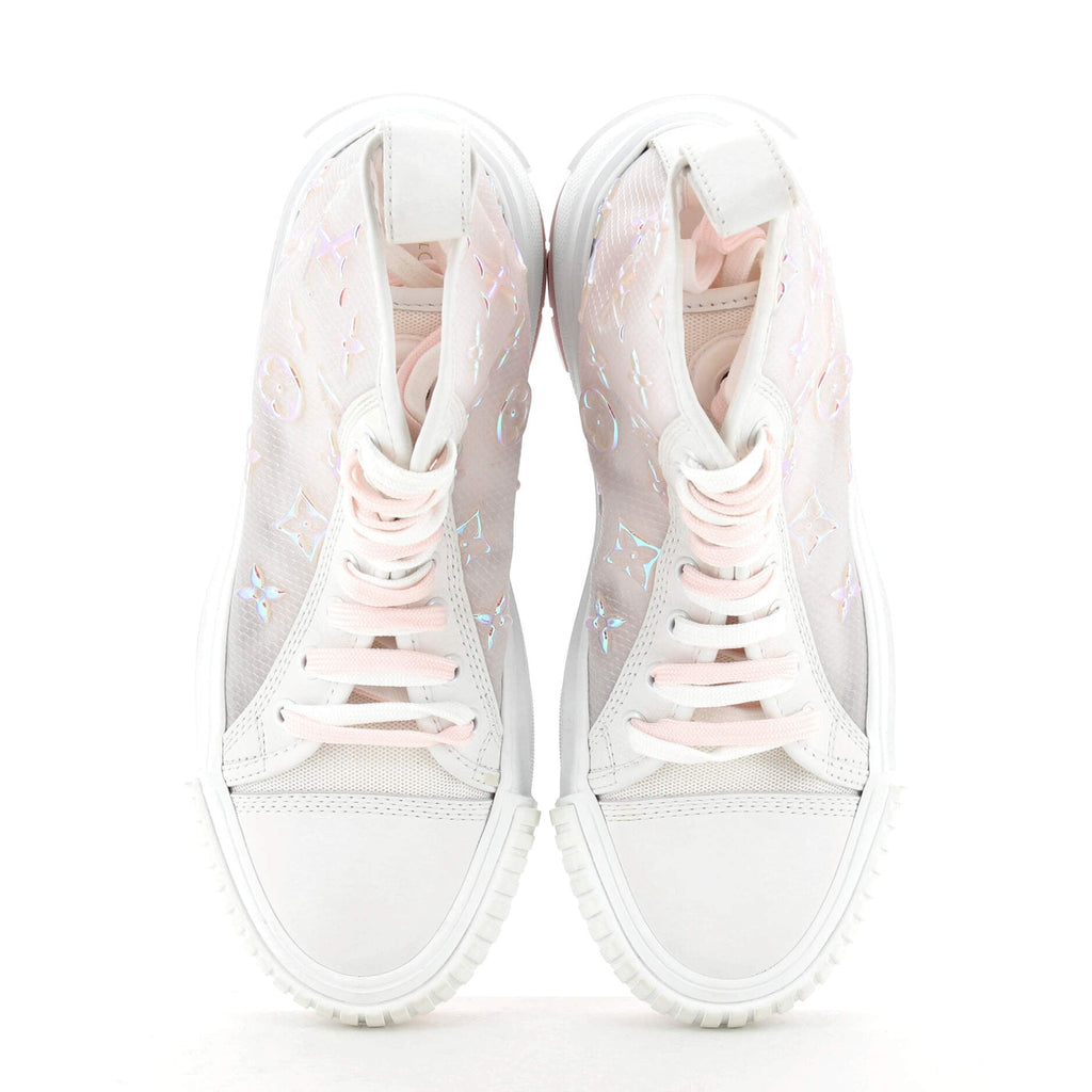 Women's LV Squad Sneaker Boots Monogram Iridescent Technical Mesh