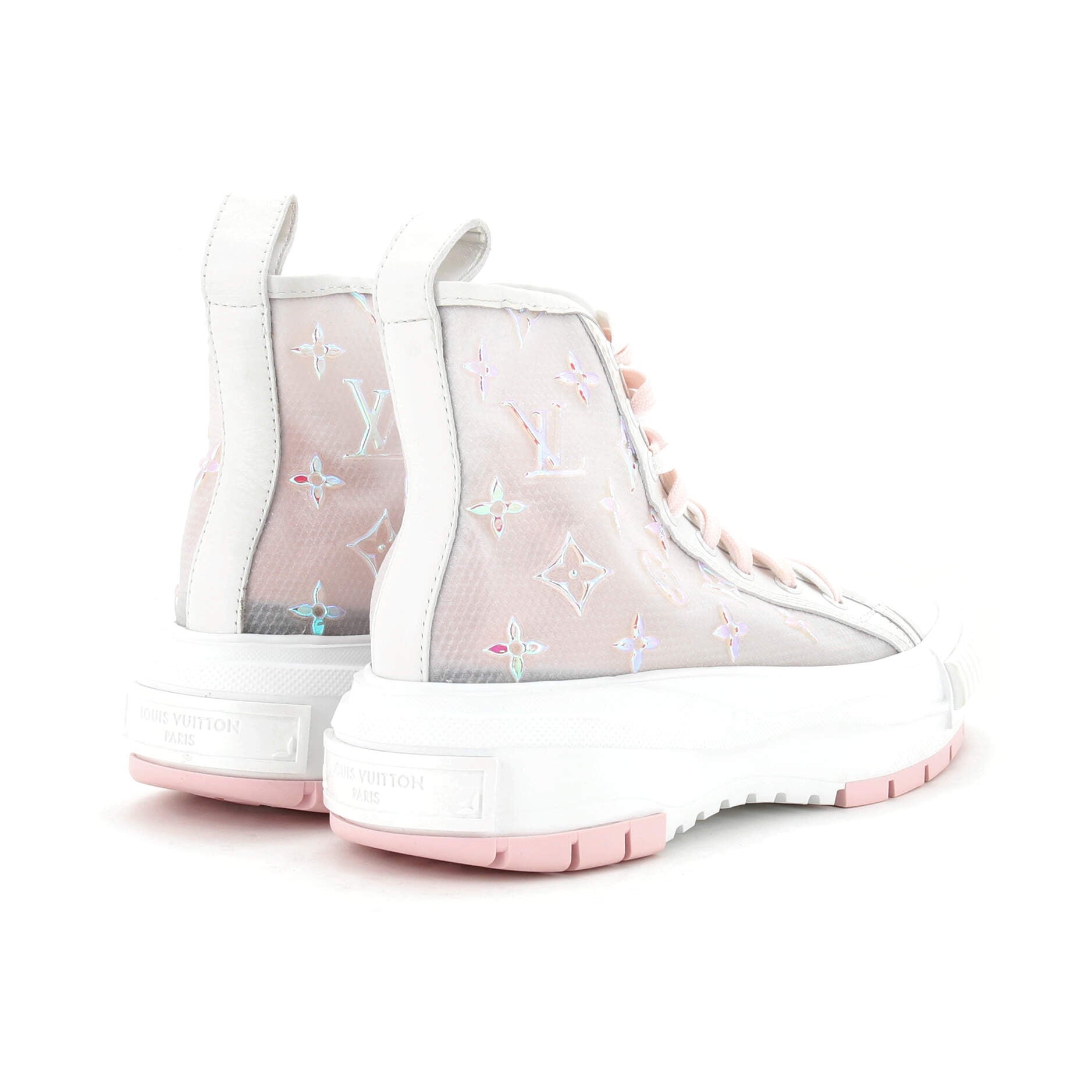 Women's LV Squad Sneaker Boots Monogram Iridescent Technical Mesh