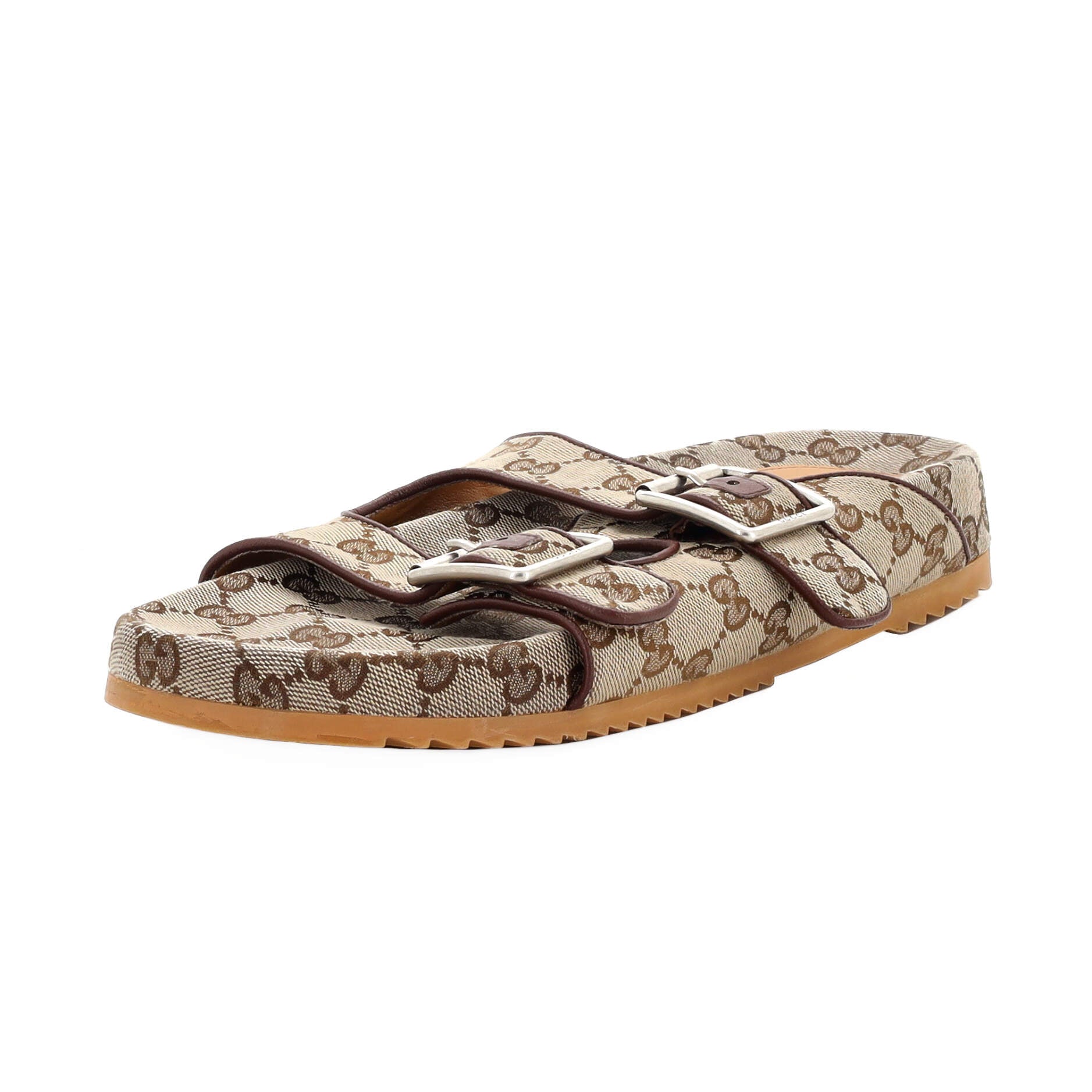Men's Buckle Slide Sandals GG Canvas